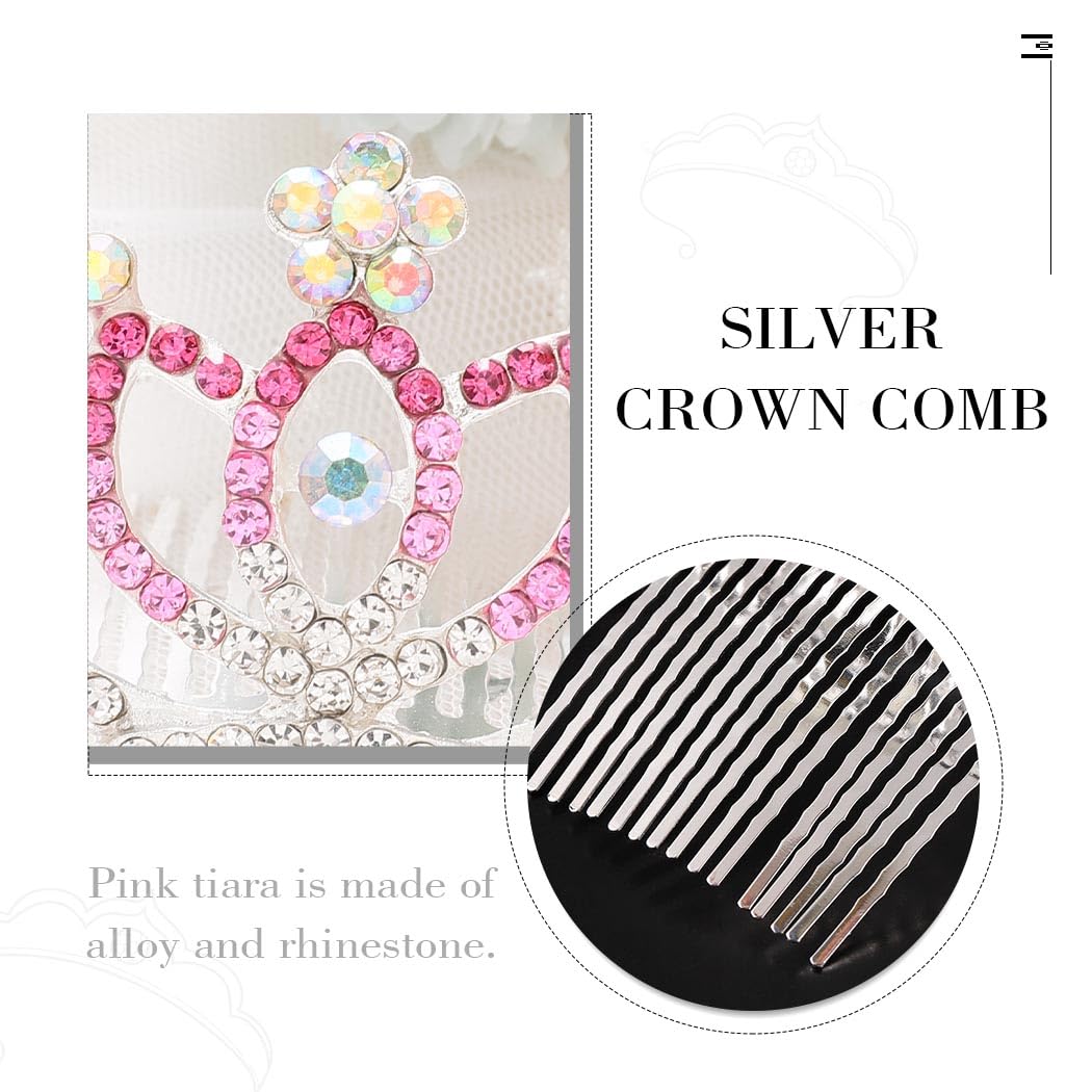 Sparkling Rhinestone Tiara Comb - Elegant Crystal Crown Hair Accessory for Prom, Weddings, and Special Occasions