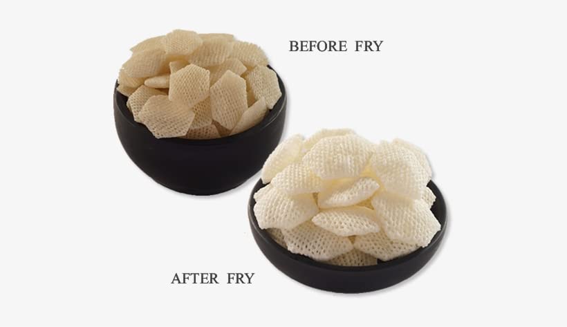 Neotea Homemade Fryum Snacks - Hexagonal White Dried Chips (250g) | Healthy Ready-to-Fry Snack for Parties, Movie Nights & Quick Meals | Vegan & Gluten-Free