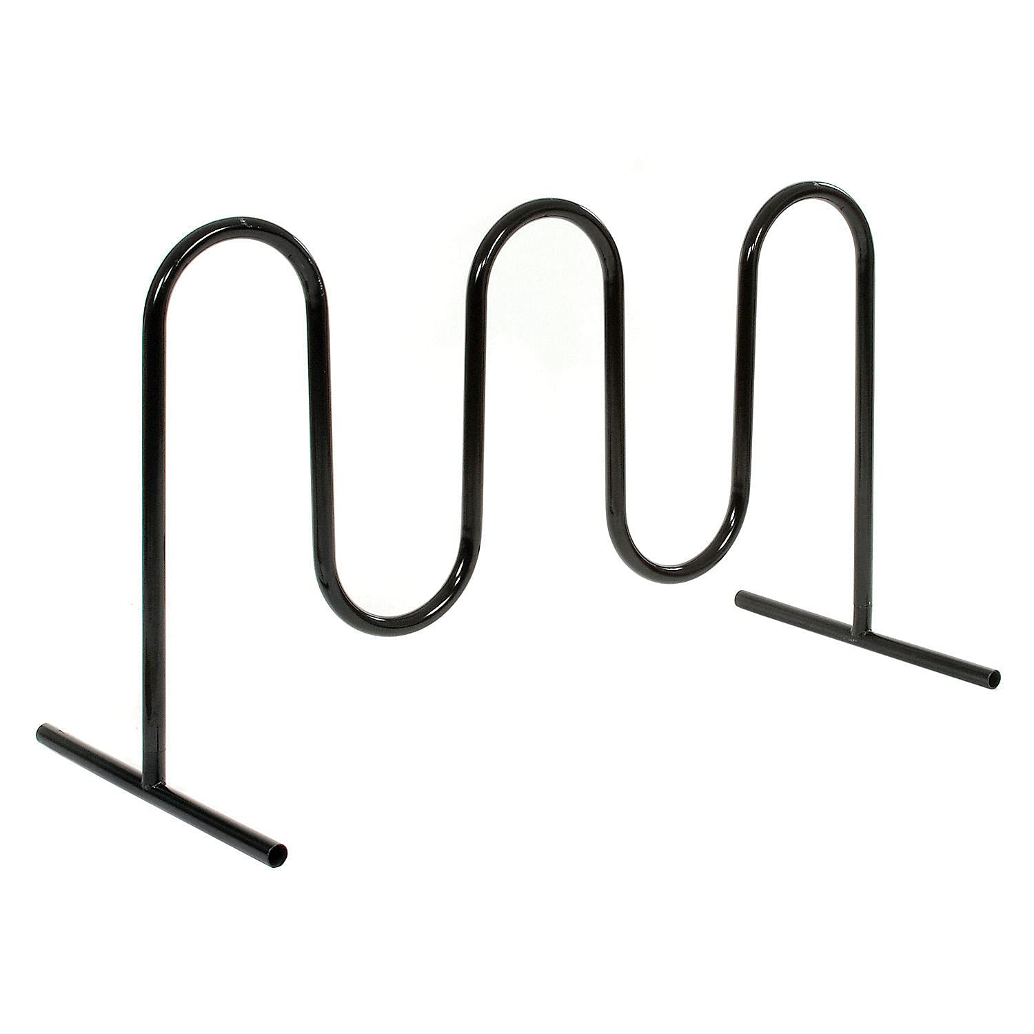 Heavy Duty Free Standing Bike Rack for 7 Bikes - Black Industrial Wave Design - Perfect for Garage, Backyard & Commercial Bike Storage