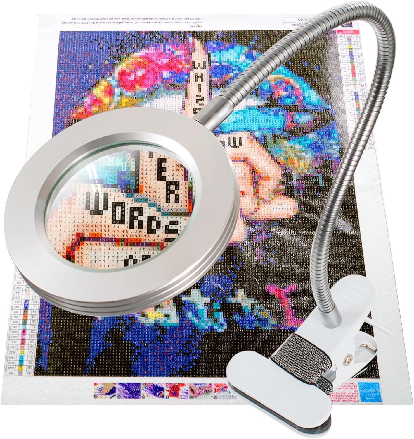 KoKoWill Diamond Painting Accessories - Hands Free 5X Magnifying Glass with 15.75