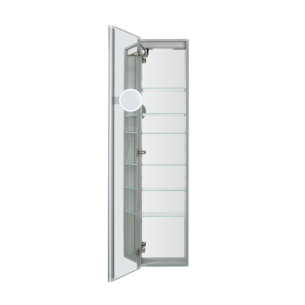 Aquadom Edge Royale 15x70 LED Lighted Medicine Cabinet - Right or Left Hinge Bathroom Mirror with Adjustable Lighting | Perfect for Modern Bathrooms, Vanities & Home Decor