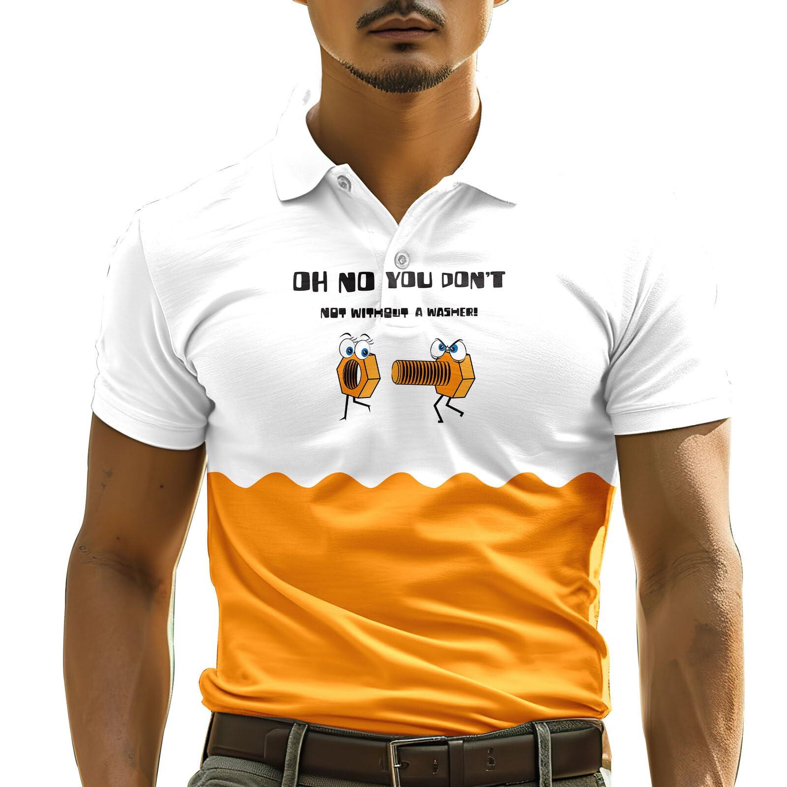 Funny Hawaiian Golf Shirts for Men - Breathable Dry Fit Short Sleeve Shirt - Perfect for Summer Golfing, Beach Vacations & Casual Outings