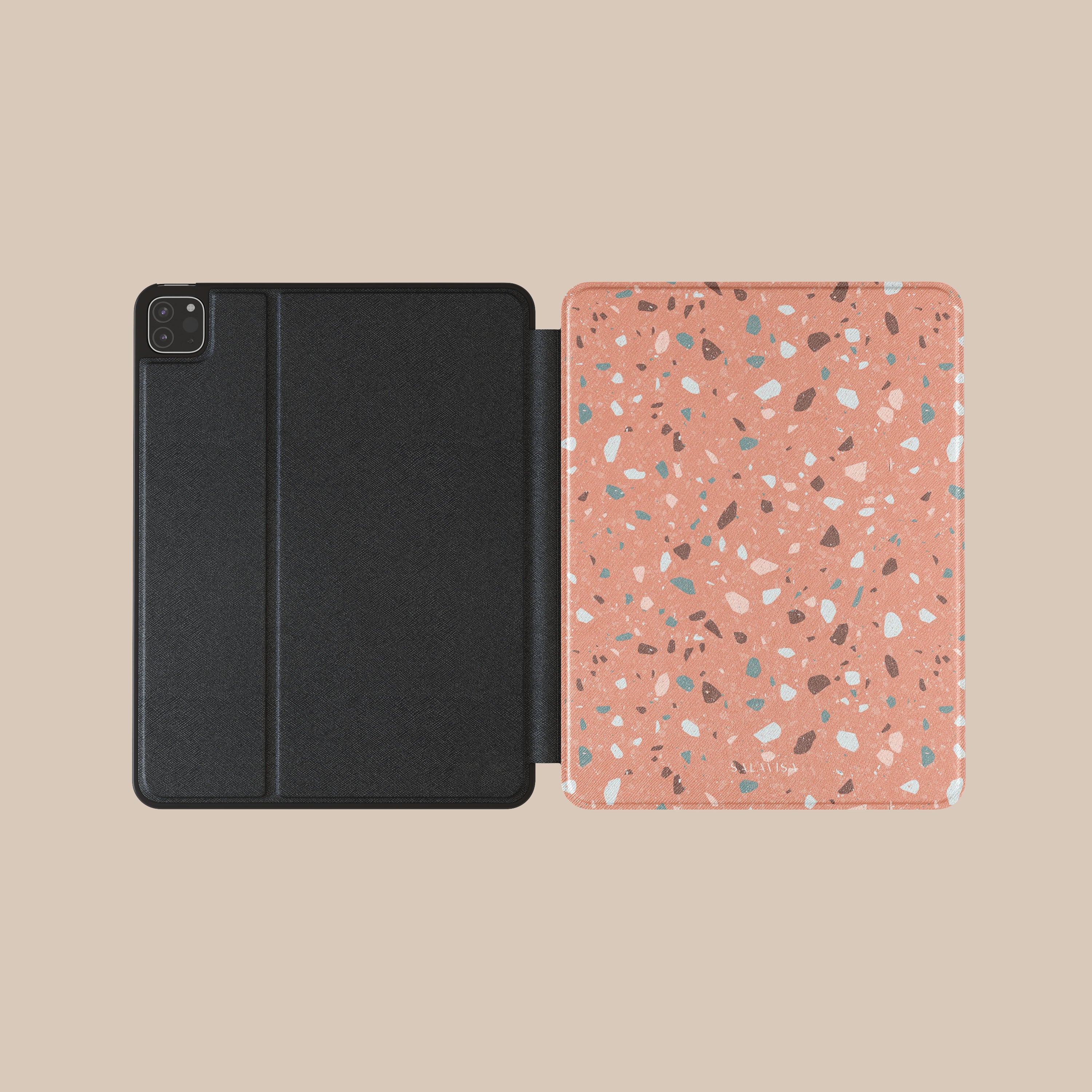 Pinky Terrazzo iPad Case - Durable Protective Cover for iPad Pro/Air/Mini - Stylish Marble Design - Perfect for Work, School & Travel