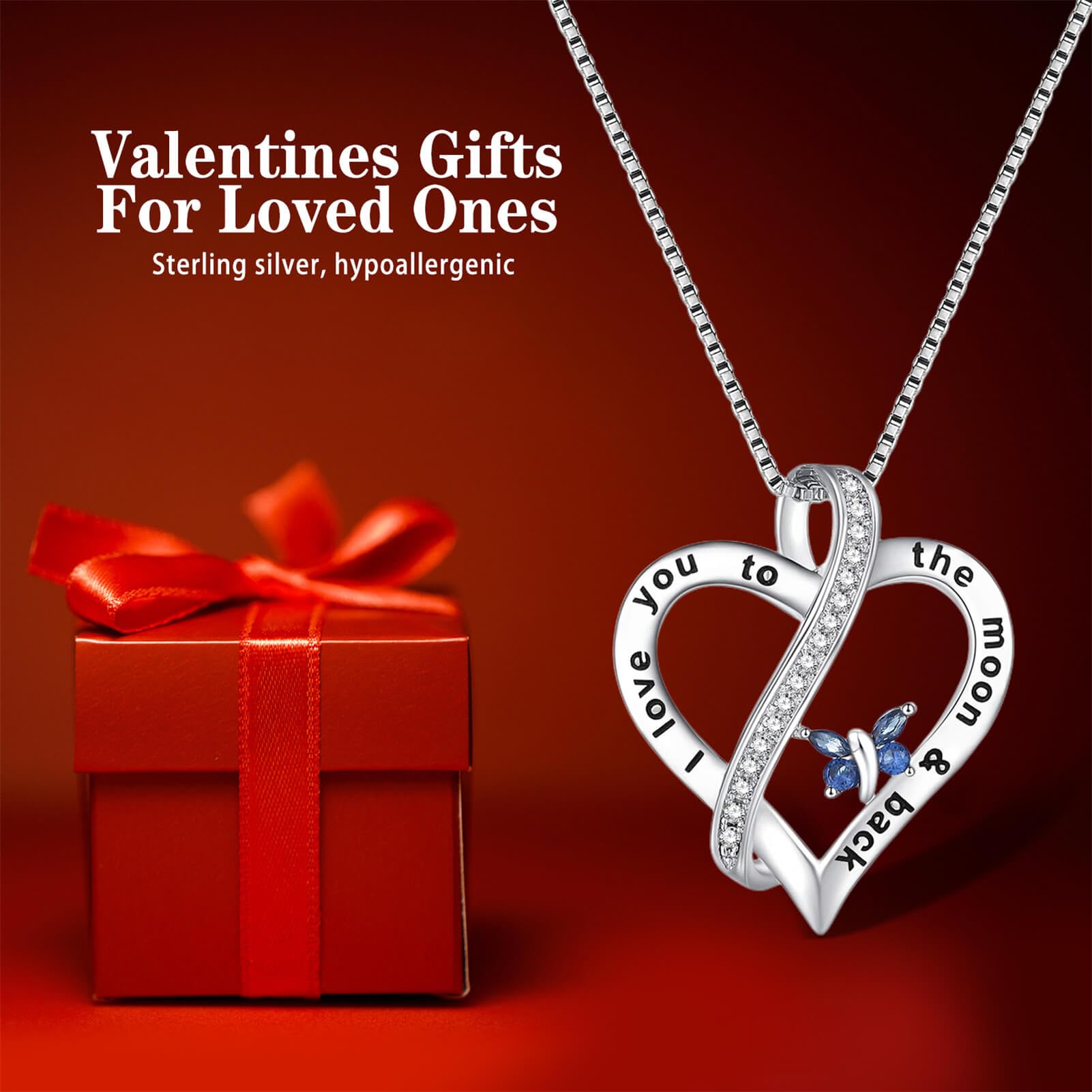 Elegant Heart Pendant Necklace for Women - Perfect Christmas, Birthday & Anniversary Gift for Wife, Girlfriend - Romantic Jewelry for Her - Ideal for Date Nights, Weddings & Special Occasions