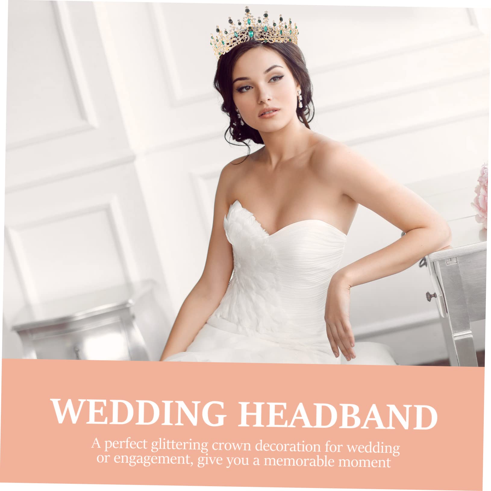 Minkissy Bridal Crown Hairpiece - Elegant Wedding Headband for Brides & Women, Stylish Bride Headdress & Jewelry - Perfect for Weddings, Prom, Parties & Special Occasions