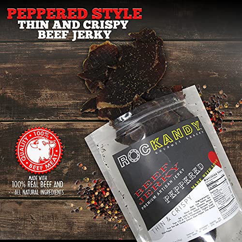 Premium Peppered Beef Jerky 15 Pack | High Protein (9g per Serving) | USDA Organic, No MSG or Nitrates | Resealable 2oz Bags for On-the-Go Snacking | Perfect for Hiking, Camping, Office & Travel | Made in USA