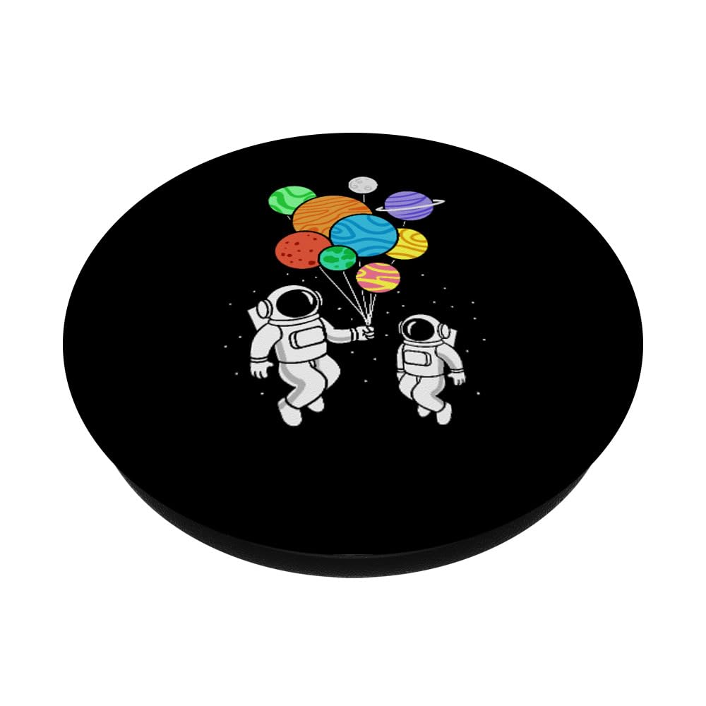 Astronaut Holding Planet Balloons Space-Themed PopSockets - Swappable Adhesive PopGrip for Phones & Tablets | Perfect Gift for Space Lovers, Sci-Fi Fans & Astronomy Enthusiasts
