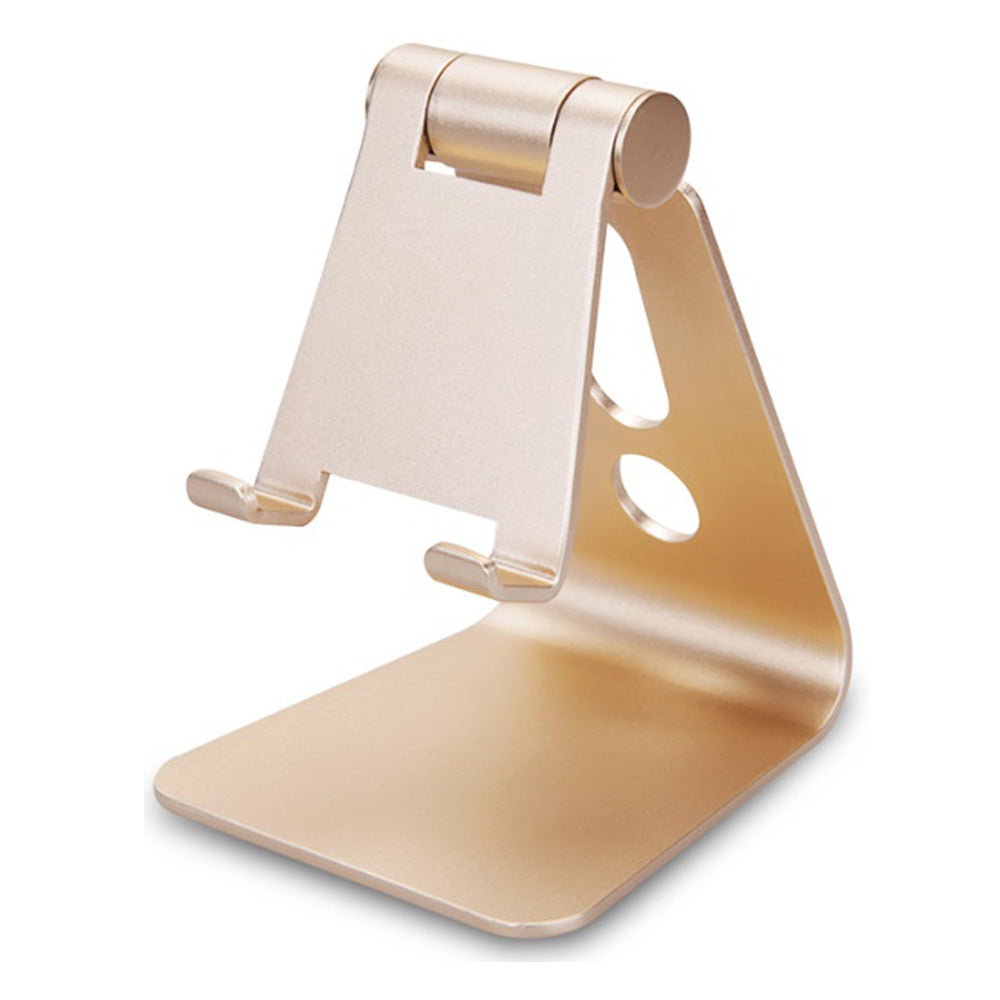 Adjustable Aluminum Phone & Tablet Stand - Silver/Gold - Perfect for Home Office, Video Calls, Cooking Recipes & Hands-Free Viewing