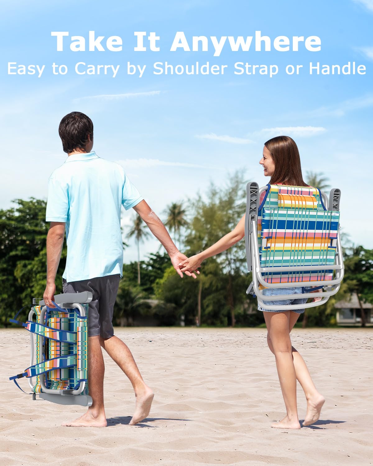 ZENPETIO Portable Folding Beach Chair for Adults - Lightweight Camping Chair with Backpack Straps for Pool, Beach, Outdoor & Travel - Perfect for Relaxing, Sunbathing & Picnics