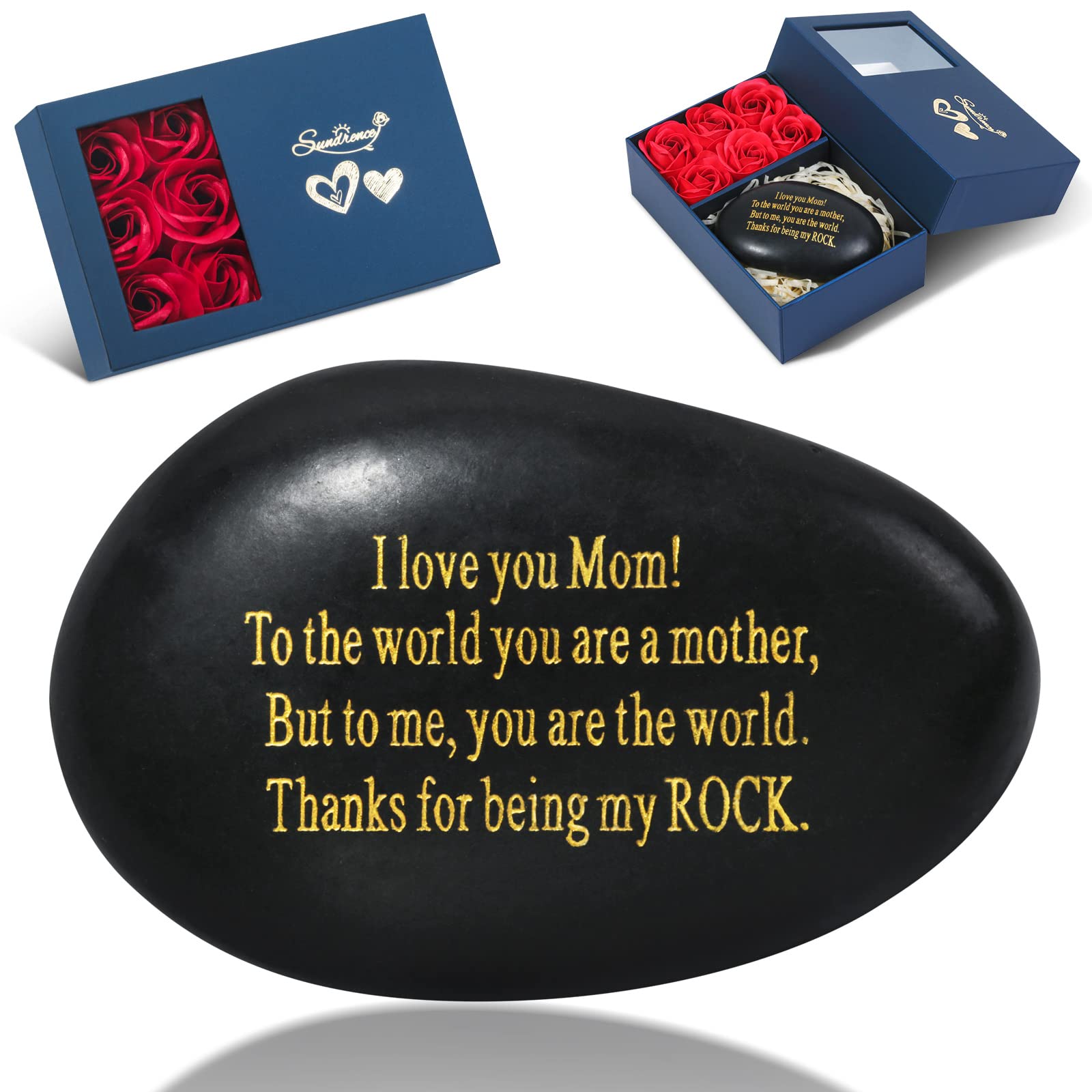 **Personalized Engraved Rock Gift for Mom - Unique Mother's Day Present from Daughter or Son with Greeting Card - Perfect for Birthday, Anniversary, and Special Occasions**
