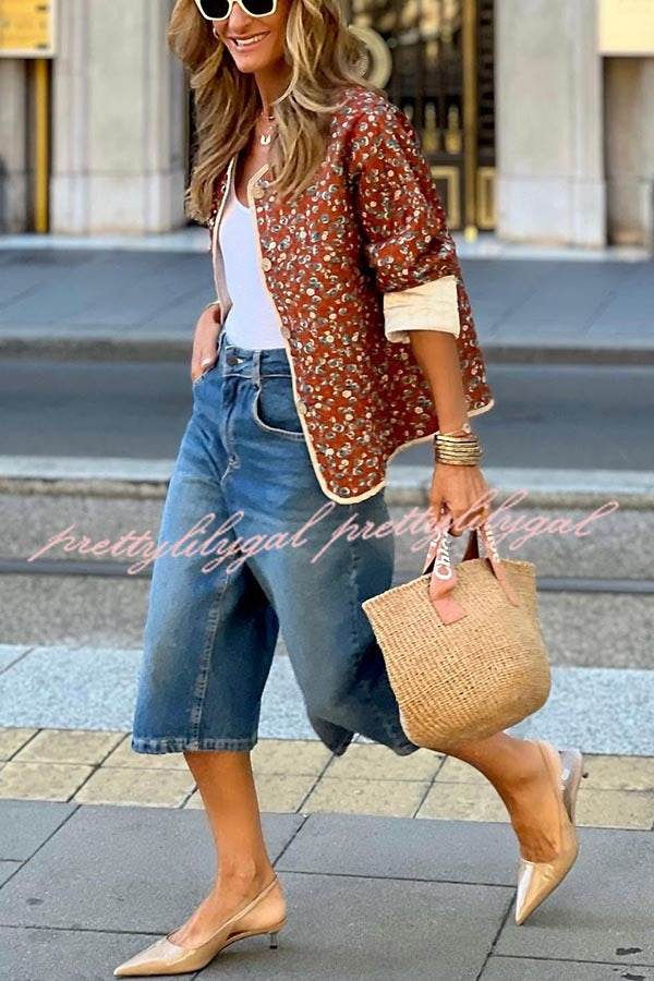 Stylish Denim Wide Leg Bermuda Shorts with Pockets - Comfortable Casual Wear for Women | Perfect for Summer, Beach, and Everyday Outfits