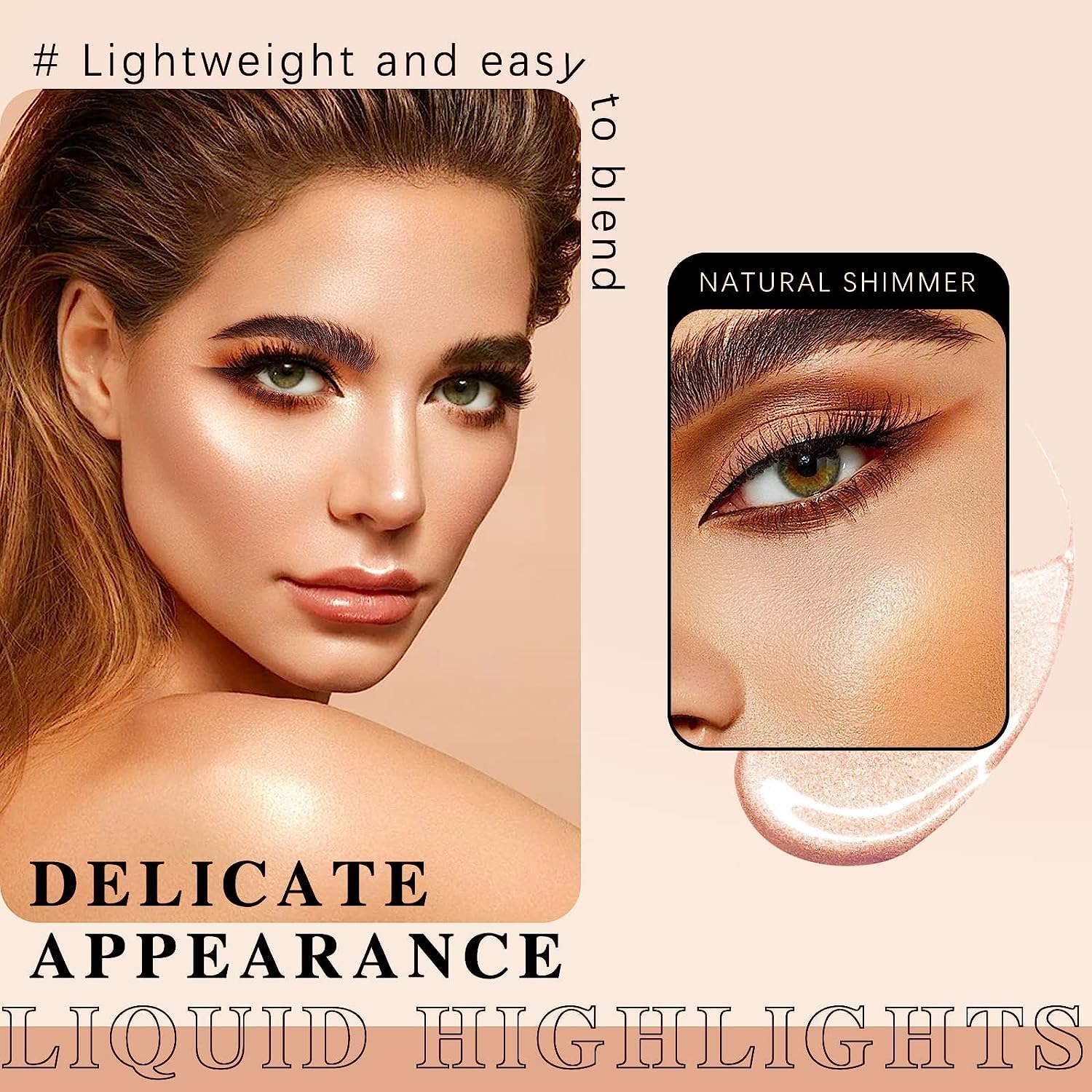 My Colors Liquid Highlighter Stick with Cushion Applicator - Soft Touch Long Lasting Natural Matte Finish - Silky Cream Face Highlighter & Contour Bronzer Stick for Everyday Glow & Night Out Makeup | Perfect for Highlighting Cheekbones, Nose Bridge & Cupid's Bow