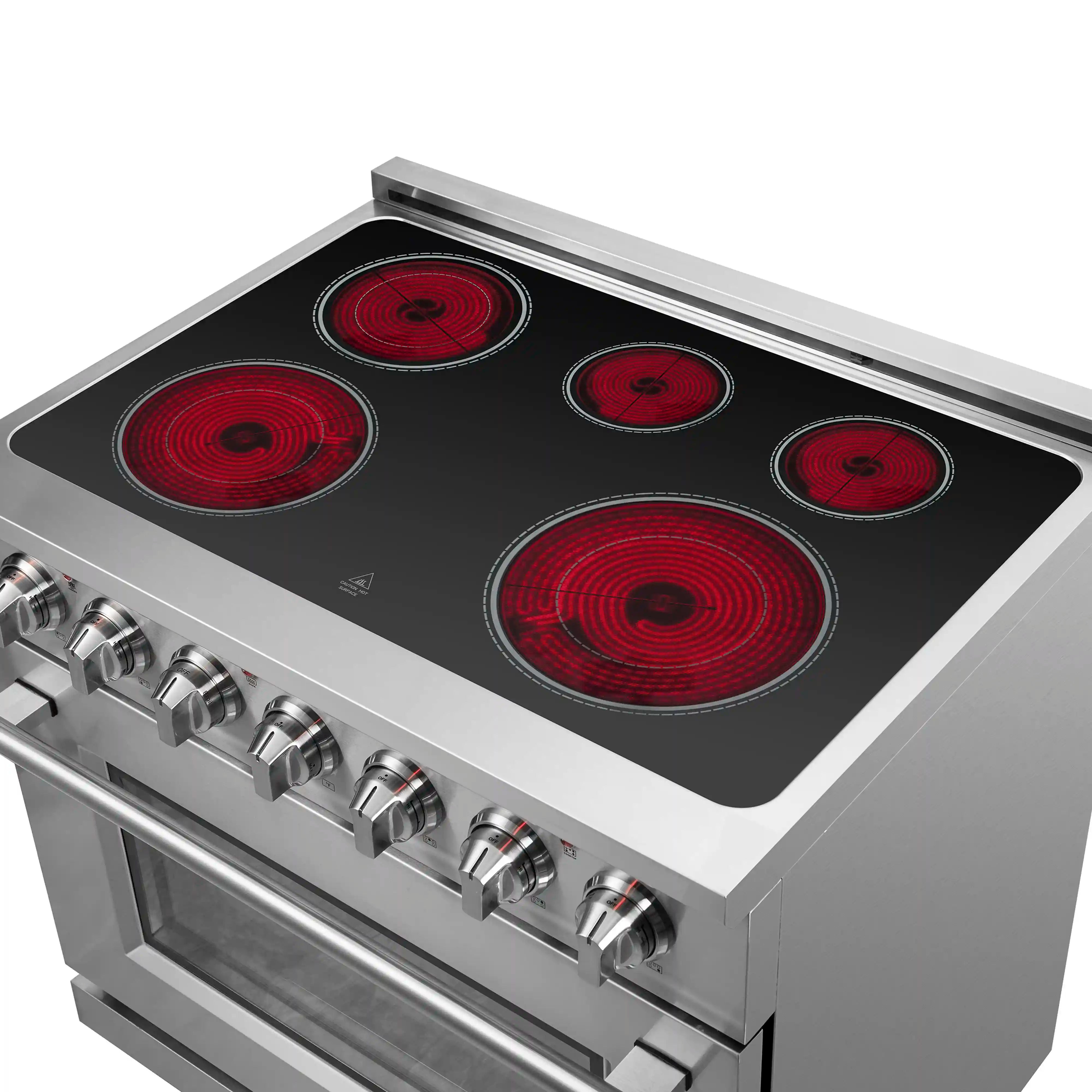 Forno Massimo 36 Inch Freestanding Electric Range - Stainless Steel (FFSEL6020 36) | Professional Kitchen Appliance for Home Cooking & Baking