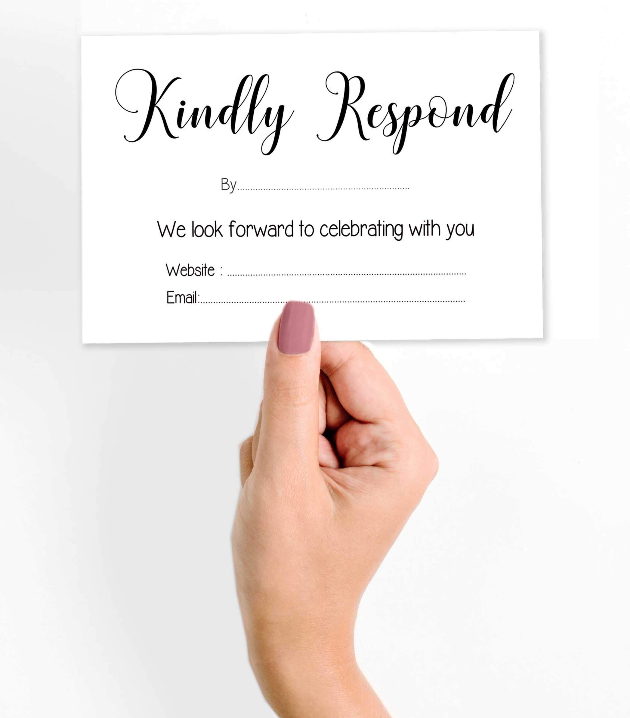 50 Blank RSVP Cards with White Envelopes, 4