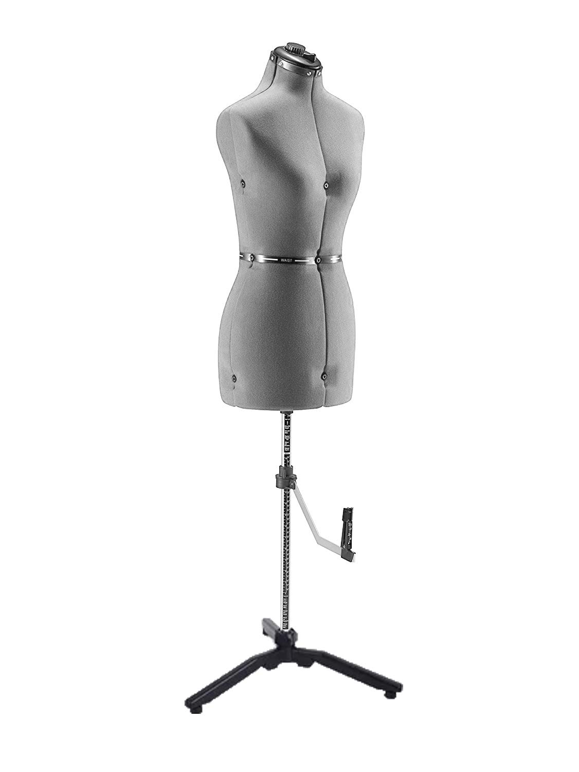 Adjustable Female Dress Form Mannequin with Sturdy Base - Gray - Perfect for Tailoring, Fashion Design & Home Sewing Projects