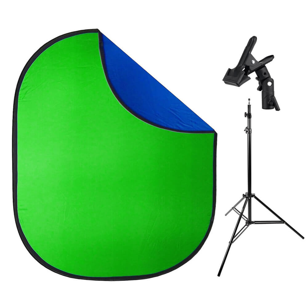Professional Dual Frame Chroma Key Green/Blue Screen Backdrop Stand with Clamp - Perfect for Live Streaming, Video Production & Photography Studio Setup