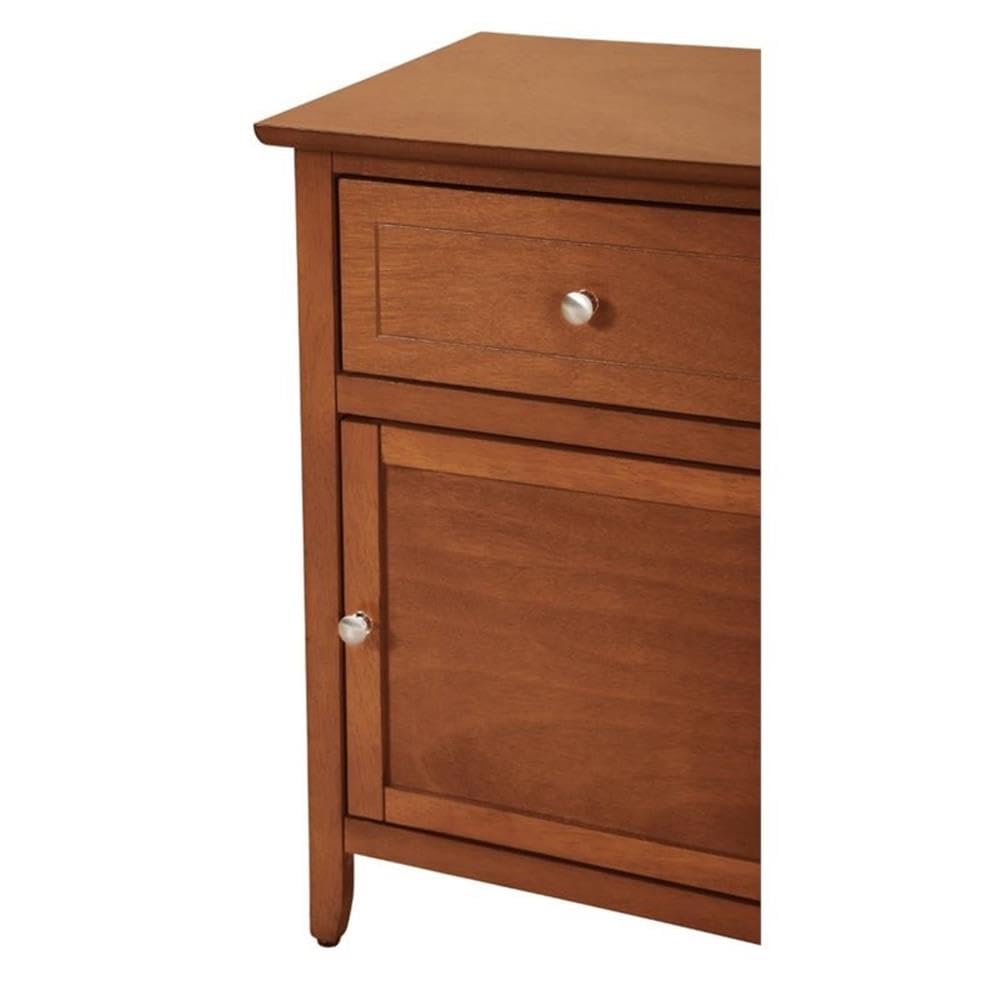 Glory Furniture Izzy 1-Drawer 1-Door Oak Nightstand - Bedside Table for Bedroom, Living Room & Guest Room Storage