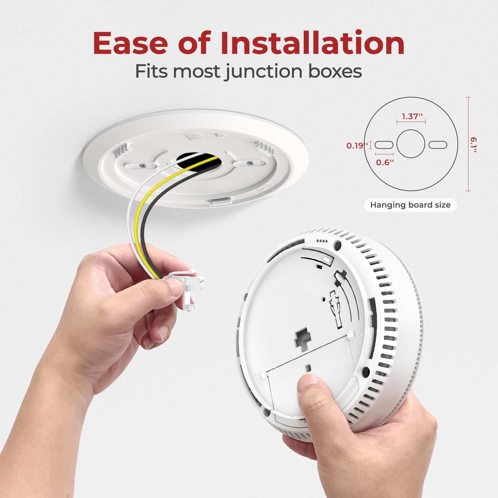 Hardwired Interconnected Smoke & Carbon Monoxide Detector Combo - 2-in-1 Fire & CO Alarm with Battery Backup, Voice Alert & Self-Check (3 Pack) | Home Safety, Bedroom, Kitchen & Office Protection