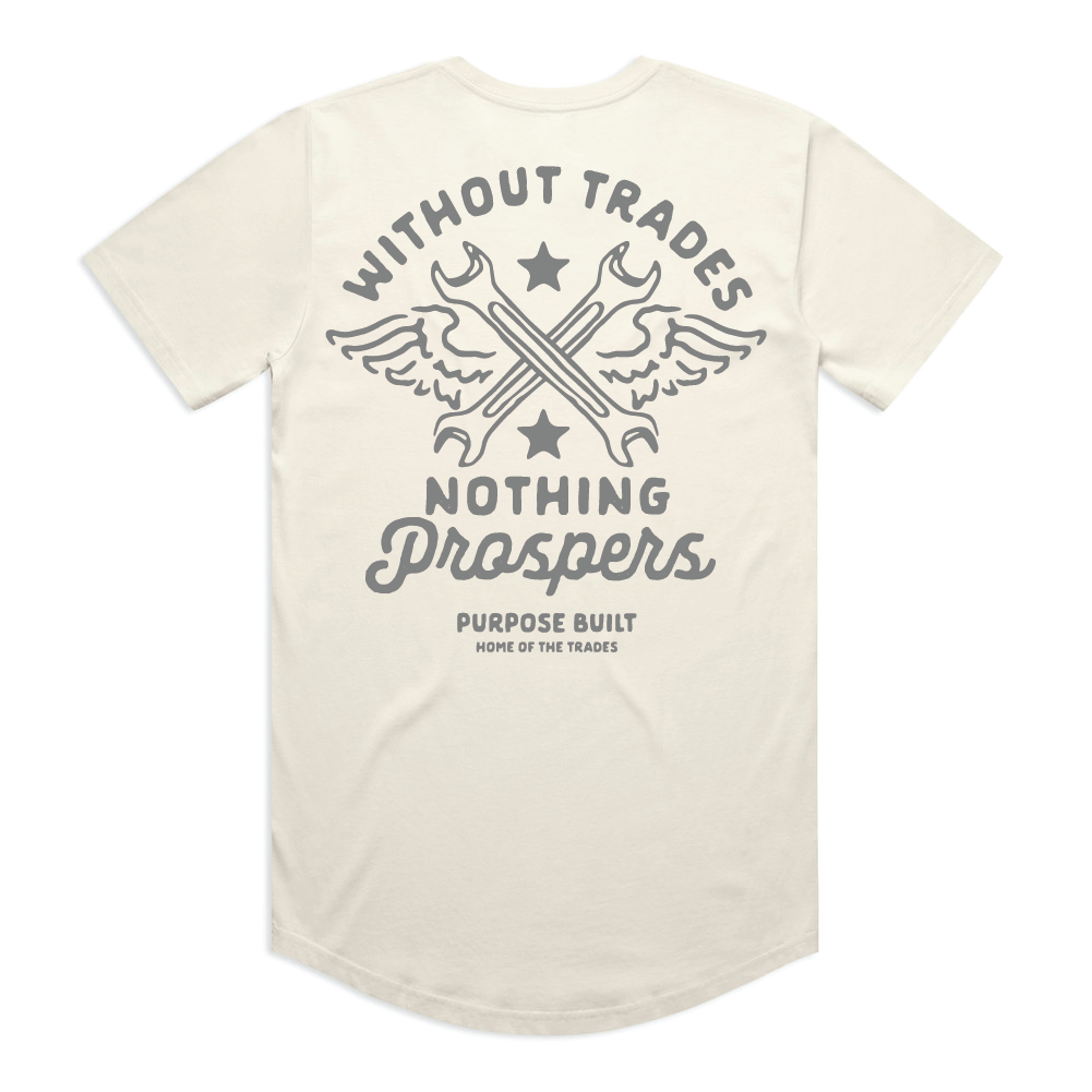 Nothing Prospers Drop Short Sleeve T-Shirt for Men - Comfortable Ecru Cotton Tee - Perfect for Casual Wear & Street Style Outfits