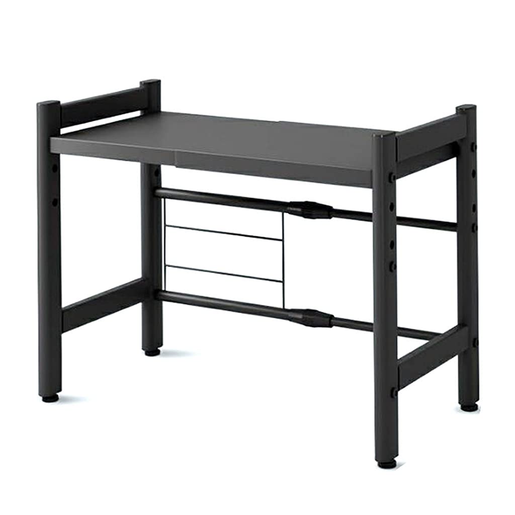 Expandable 2-Tier Stainless Steel Microwave Oven Rack Shelf - Kitchen Storage Organizer for Countertop, Rice Cooker & Tableware - Durable Carbon Steel Food Service Equipment for Home & Restaurant Use