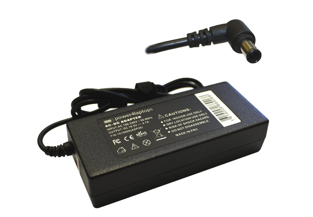 Original AC Adapter Laptop Charger Power Supply Compatible with Sony Vaio VGN-Z598U/B - Replacement Charger for Home, Office & Travel Use