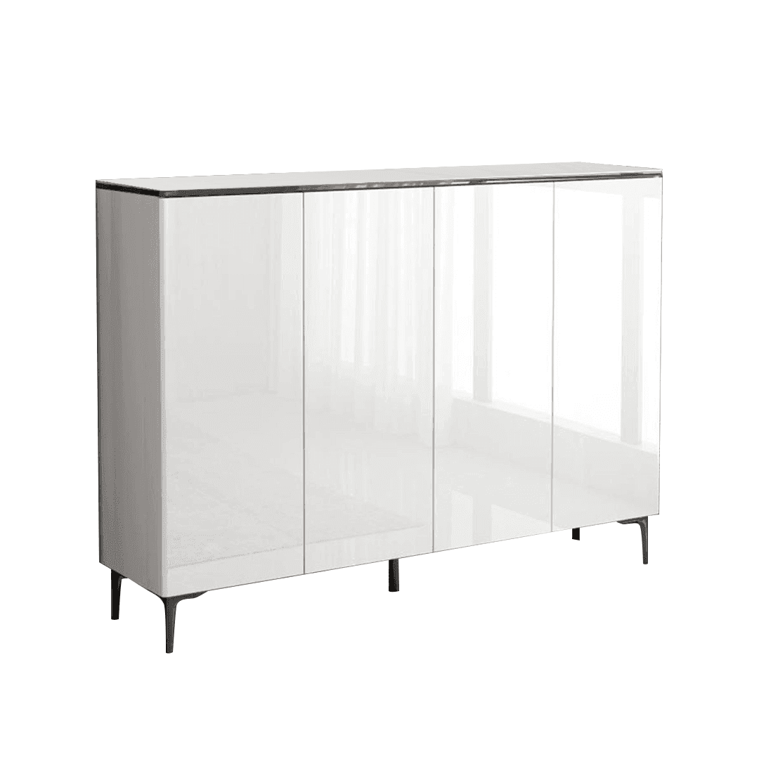 Musto Sintered Stone 4-Door Shoe Storage Cabinet - Modern Entryway Organizer for Hallway, Mudroom & Closet Organization