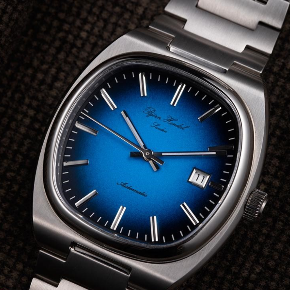Bjorn Hendal Men's Blue Dial Silver Stainless Steel Watch A01SA4BS - Stylish Dress Watch for Business, Formal Events & Everyday Wear