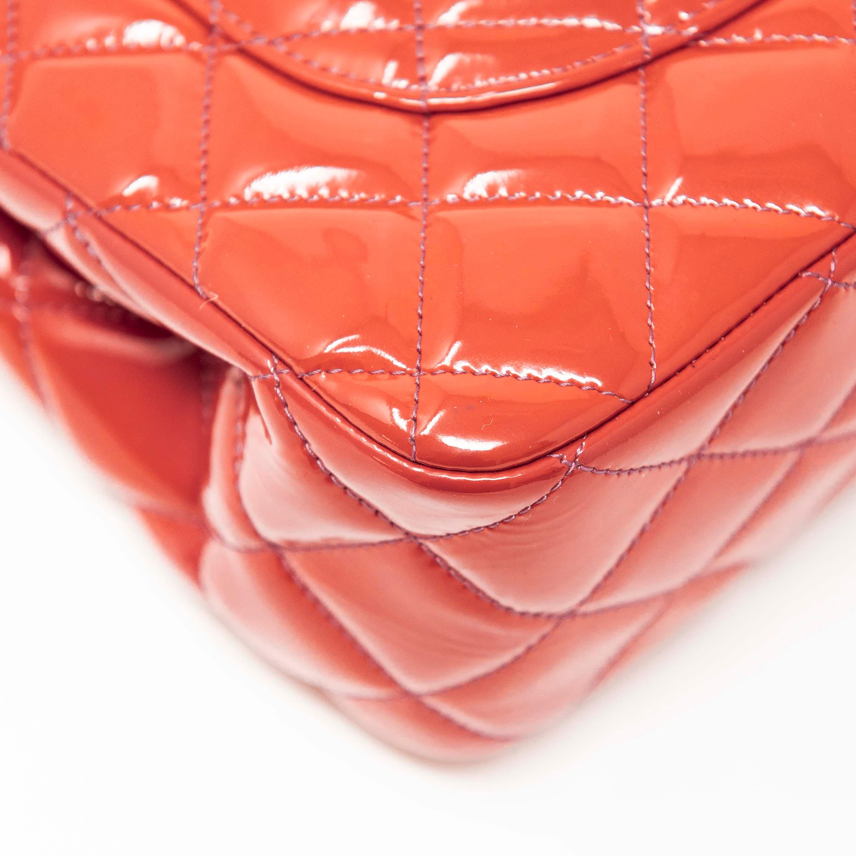 Chanel Pink Patent Leather Classic Jumbo Flap Bag - Luxury Designer Handbag for Women, Perfect for Parties & Special Occasions
