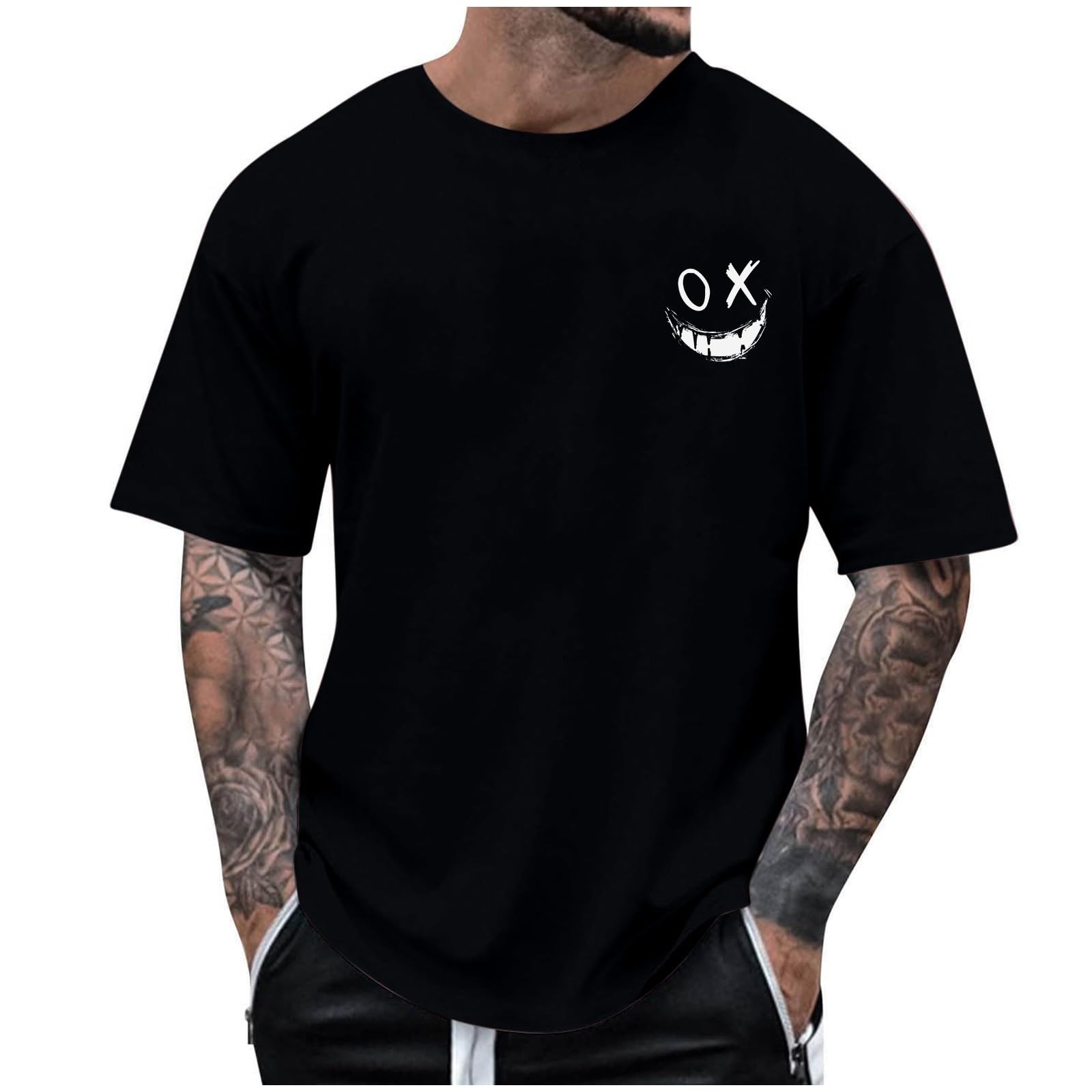 Men's Graphic T-Shirts - Summer Short Sleeve Drop Shoulder Tee - Fashion Printed Hip Hop Streetwear Top - Perfect for Casual Wear, Street Style & Summer Outfits