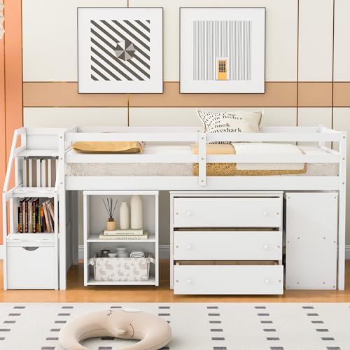 White +Stairs +Desk +Storage