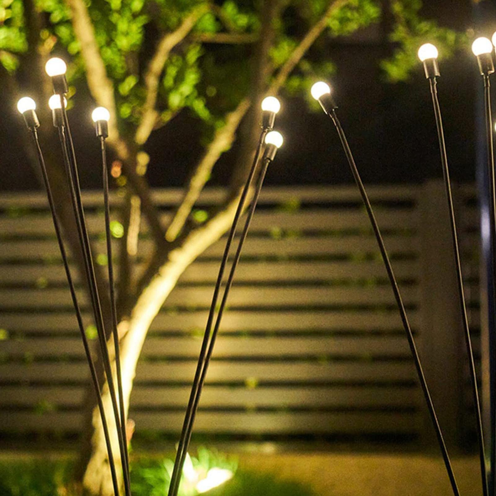 Solar Firefly Lights - 6 LED Solar Garden Stake Lights for Yard, Pathway, Lawn - Waterproof Outdoor Decor