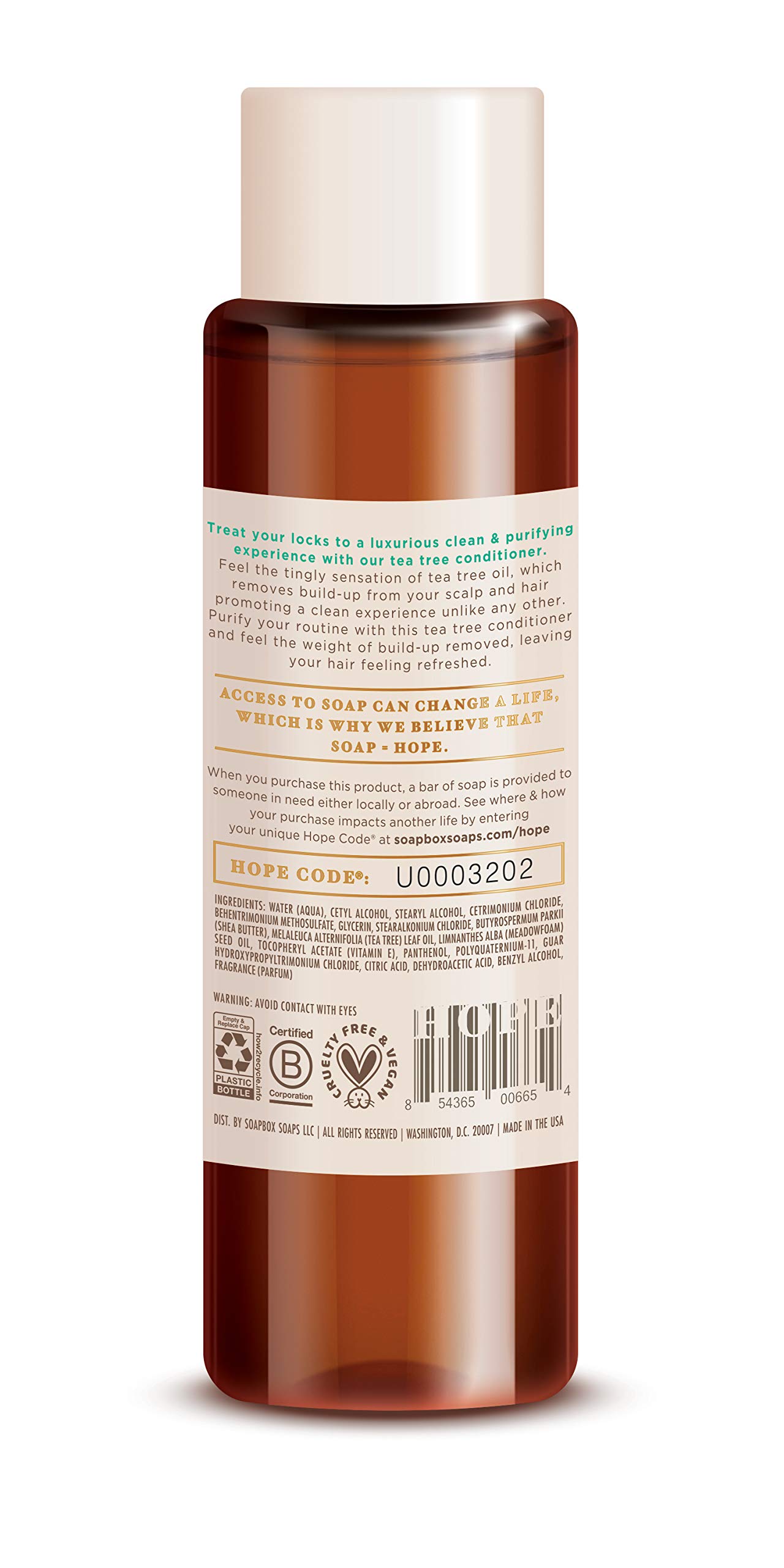 Soapbox Clean & Purify Tea Tree Conditioner - 16 oz | Hydrating & Scalp Care for Dry, Itchy Scalp | Vegan & Sulfate-Free Hair Treatment for Daily Use at Home or Salon