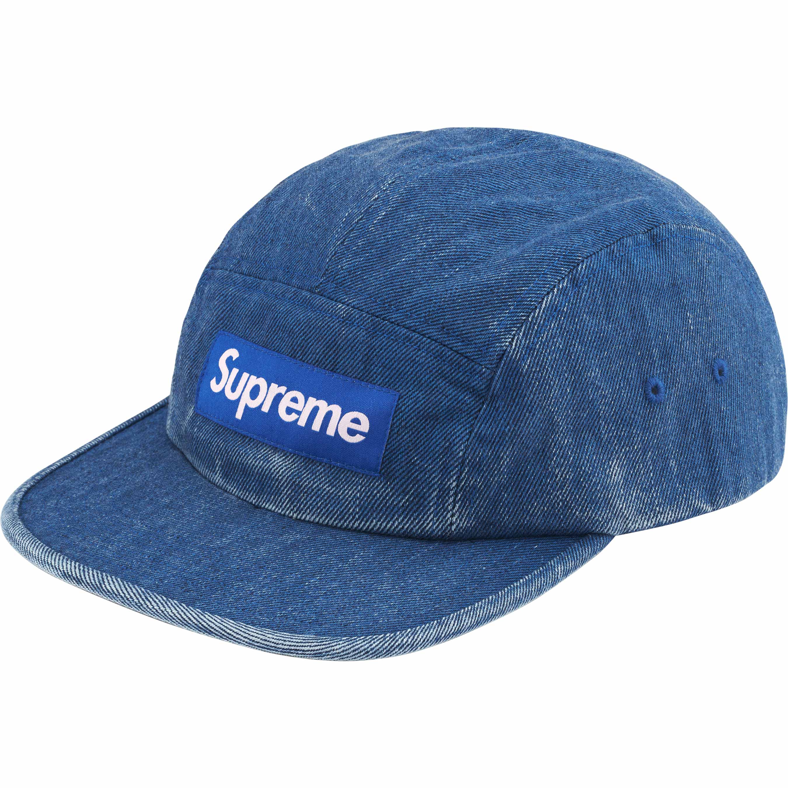 Supreme Coated Denim Camp Cap Royal Blue - Stylish Streetwear Hat for Men & Women | Perfect for Urban Fashion, Outdoor Adventures & Hip-Hop Style