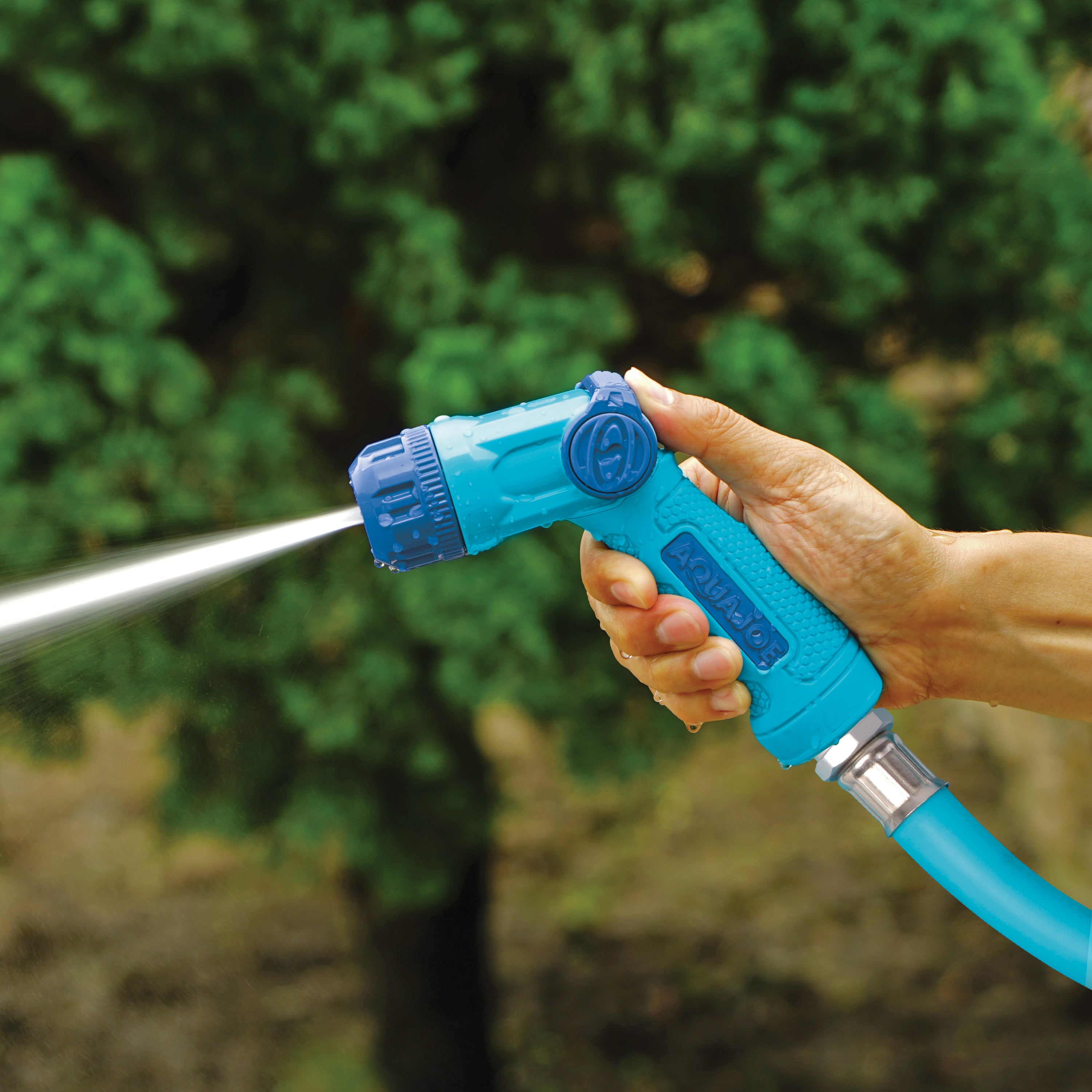 Aqua Joe AJHN103 Multi Function Adjustable Hose Nozzle with Smart Throttle - Perfect for Gardening, Car Washing, and Outdoor Cleaning