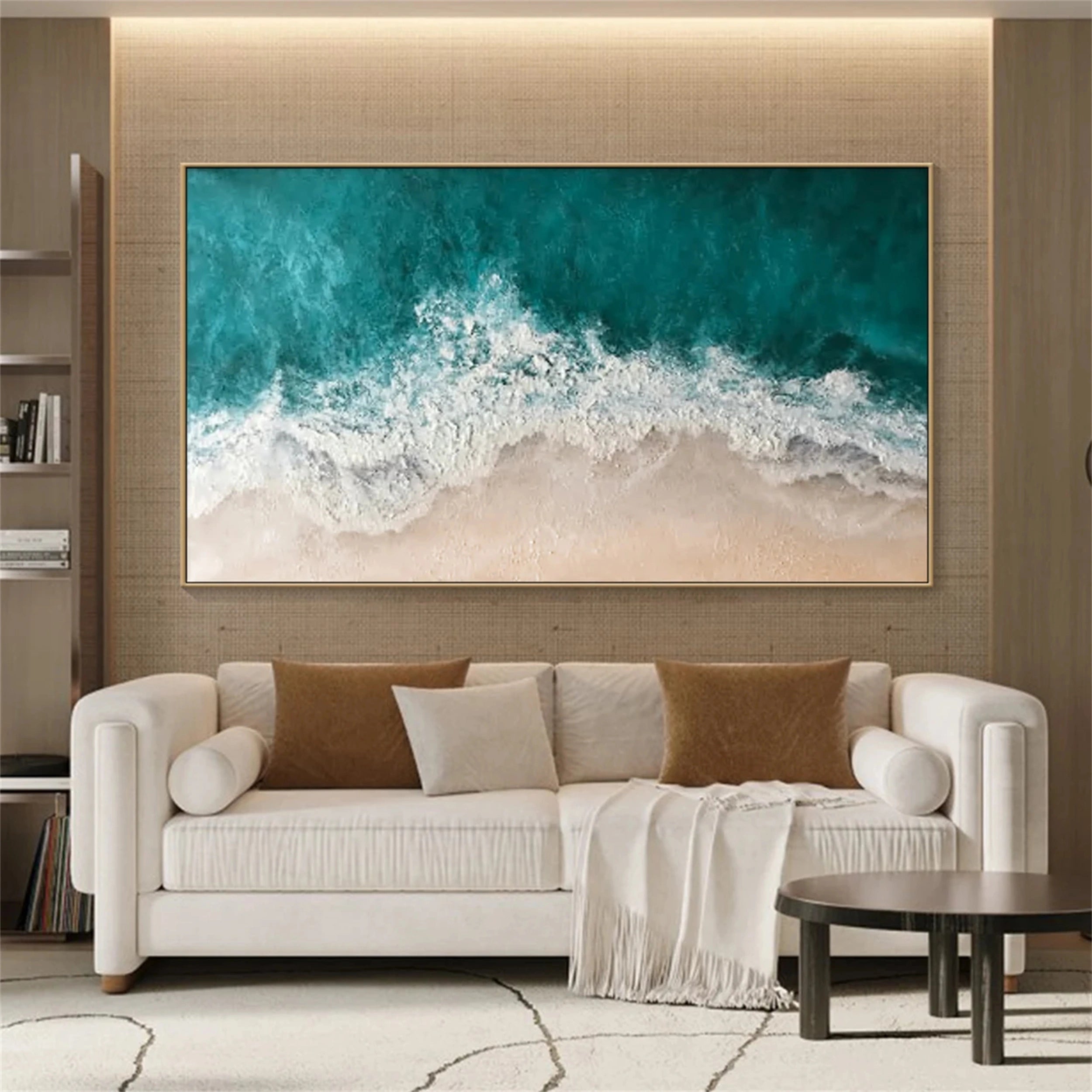Ocean and Sky Painting #OS 071 - Handmade Canvas Wall Art for Home & Office Decor - Perfect for Living Room, Bedroom or Office Wall Decor