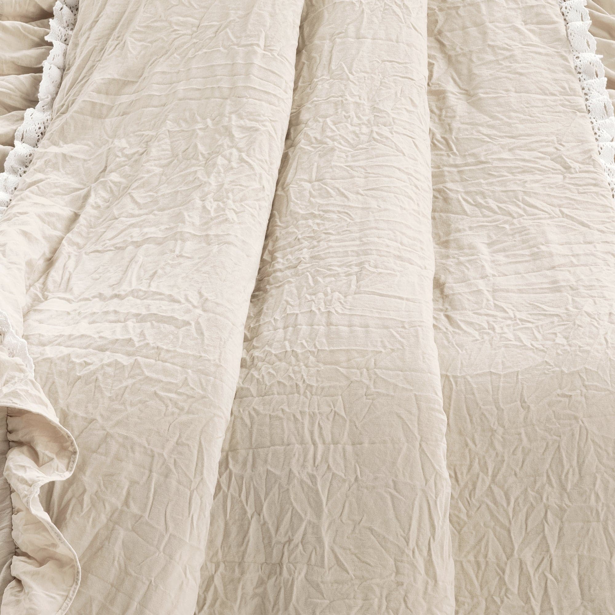 Ella Ruffle Lace Throw Blanket - Soft Decorative Knit Bedspread for Couch, Sofa & Bed - Perfect for Home Decor, Wedding Gift & Cozy Nights