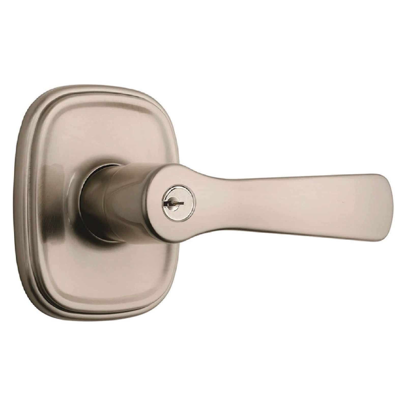 BRINKS Alwood Push Pull Rotate Keyed Entry Door Lever - Satin Nickel Finish | Hands-Free Operation with Push, Pull or Rotate | Perfect for Home, Office & Commercial Security Doors