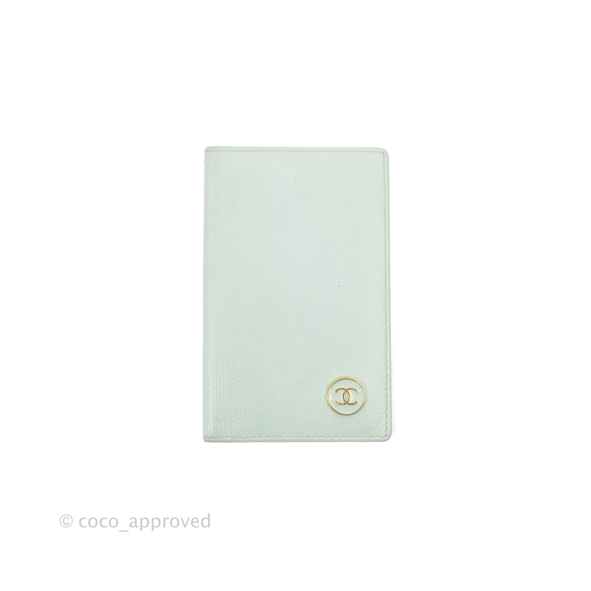 Chanel Tiffany Blue Grained Leather Card Holder - Luxury Compact Wallet for Credit Cards & Cash - Perfect for Everyday Use, Travel & Gifting