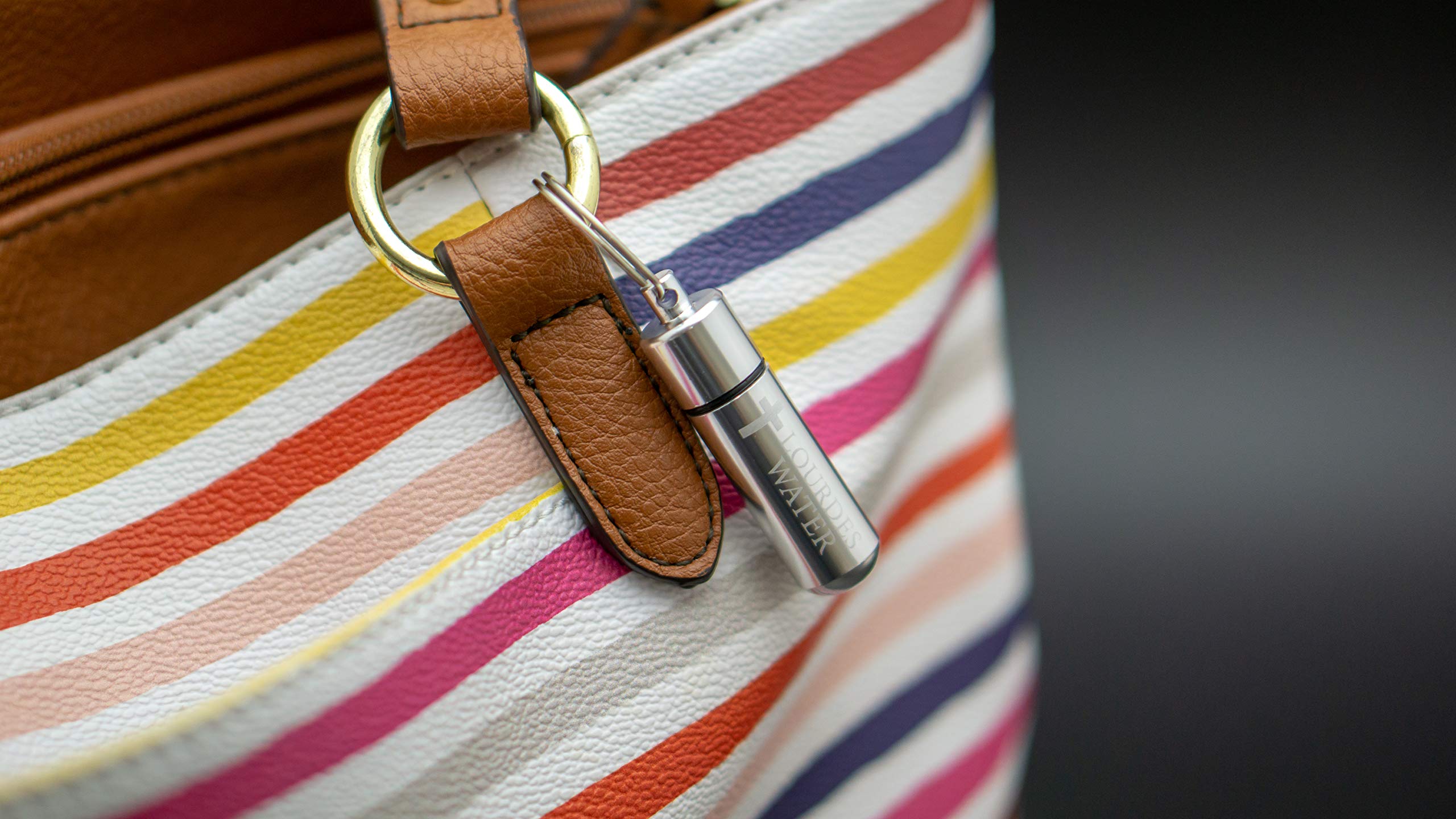 Lourdes Holy Water Travel Bottle Keychain - Portable Religious Gift for Pilgrims, Travelers & Devotees - Perfect for Travel, Daily Blessings & Spiritual Protection