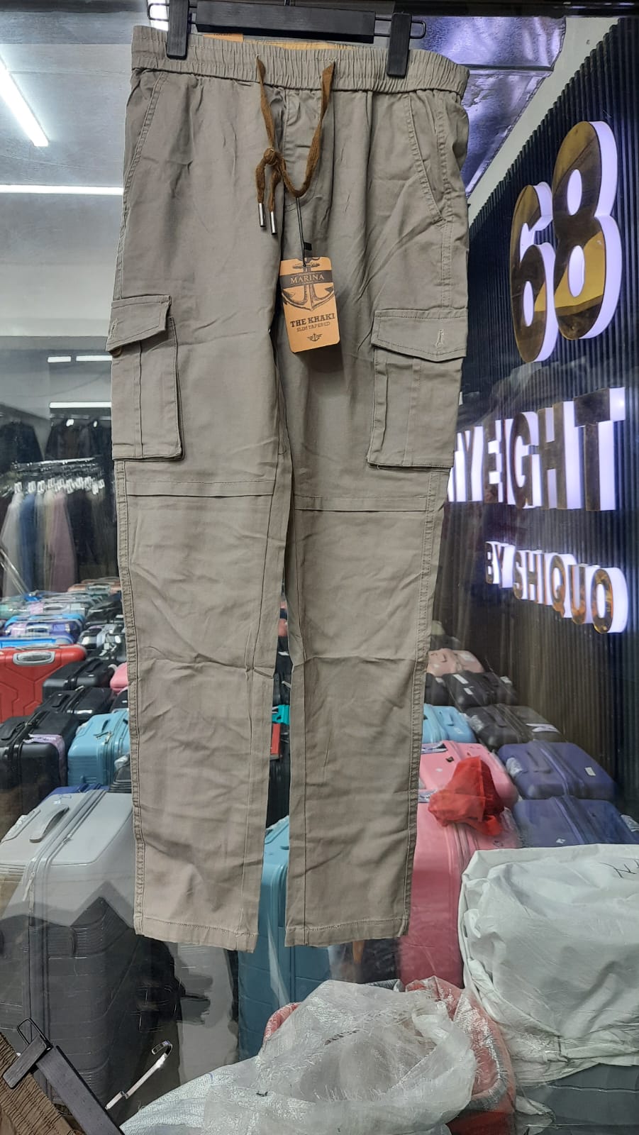 Stylish Men's Casual Cargo Pants with Adjustable Drawstring Waist - Perfect for Outdoor Activities, Work & Everyday Wear