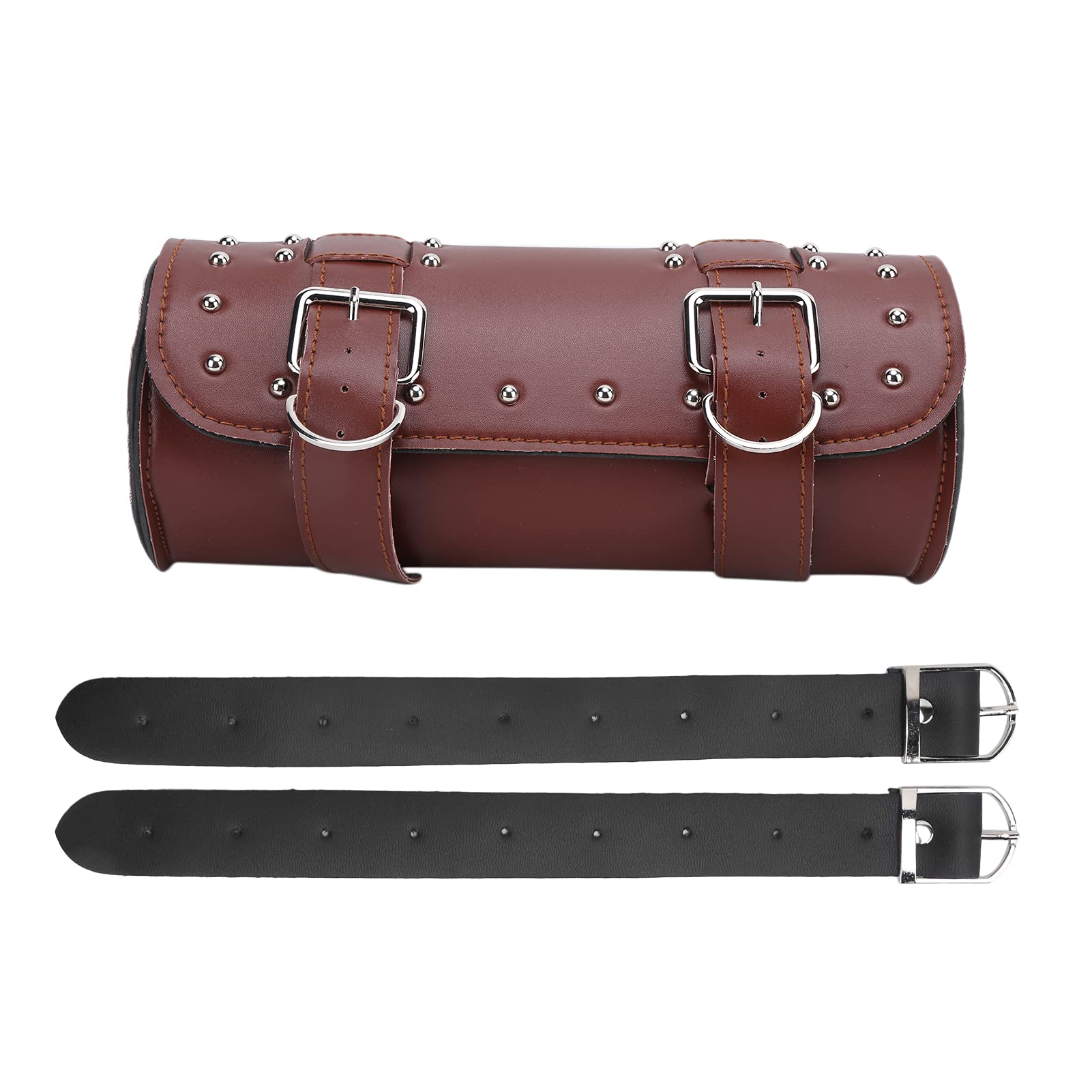 Durable Motorcycle Tool Bag - Universal Leather Storage for Travel & Commute