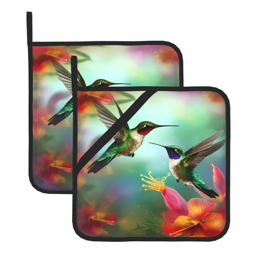 Spring Hummingbirds Poppy Floral