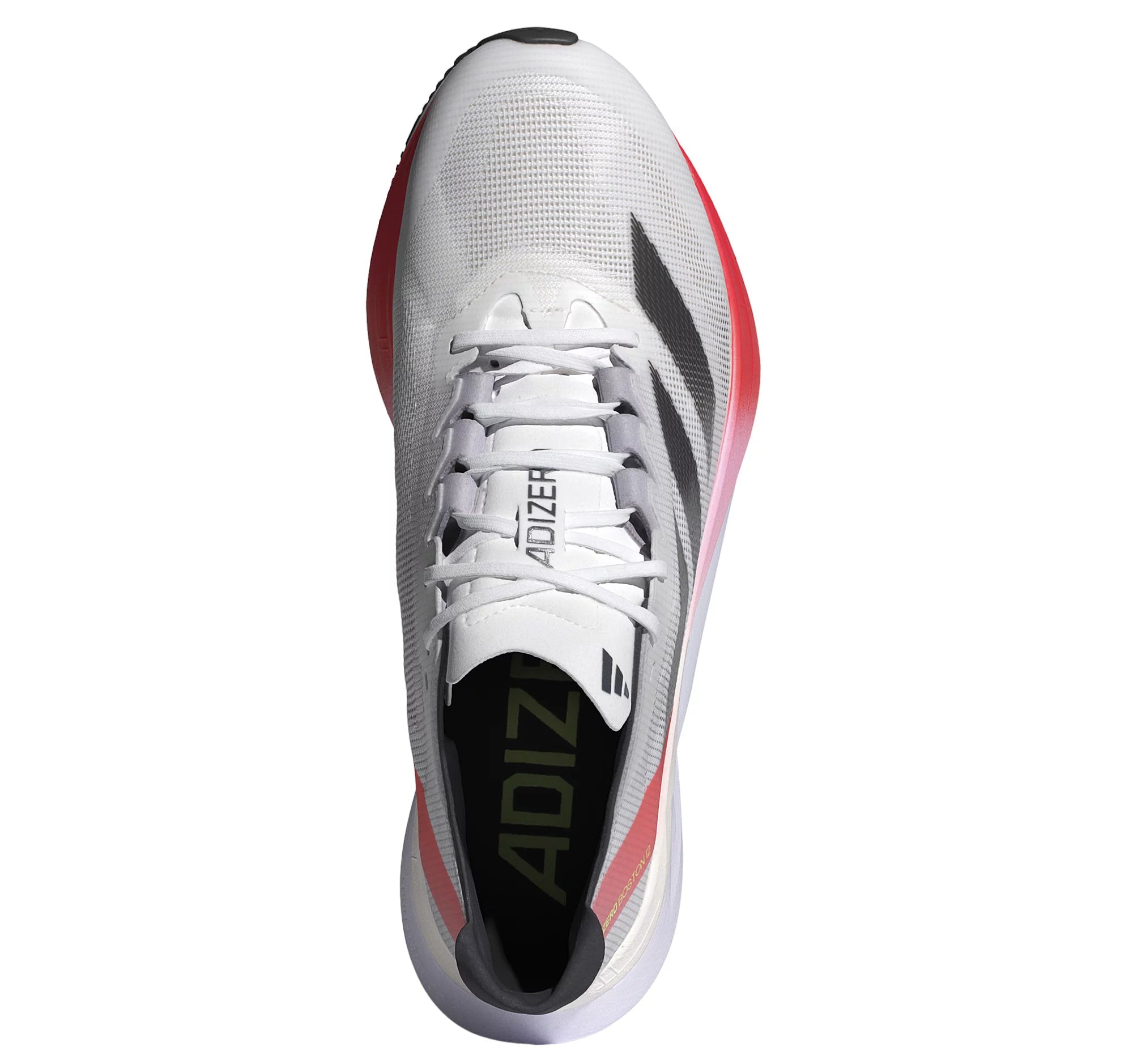 Men's Adidas Adizero Boston 12 Running Shoes - Cloud White/Aurora Met/Solar Red - Lightweight Performance Sneakers for Marathon Training & Road Running