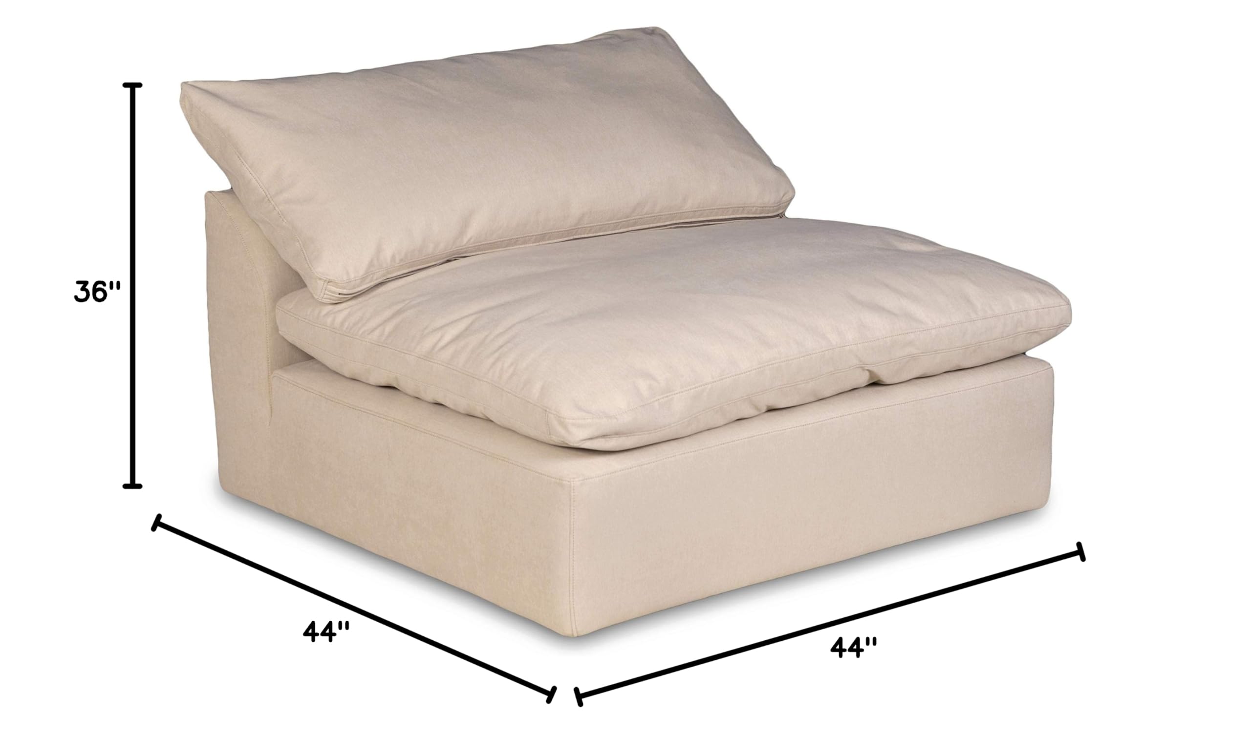 Sunset Trading Cloud Puff Furniture Slipcover - Configurable Tan Sofa Cover - Soft Stretchable Couch Protector for Living Room, Bedroom & Home Decor