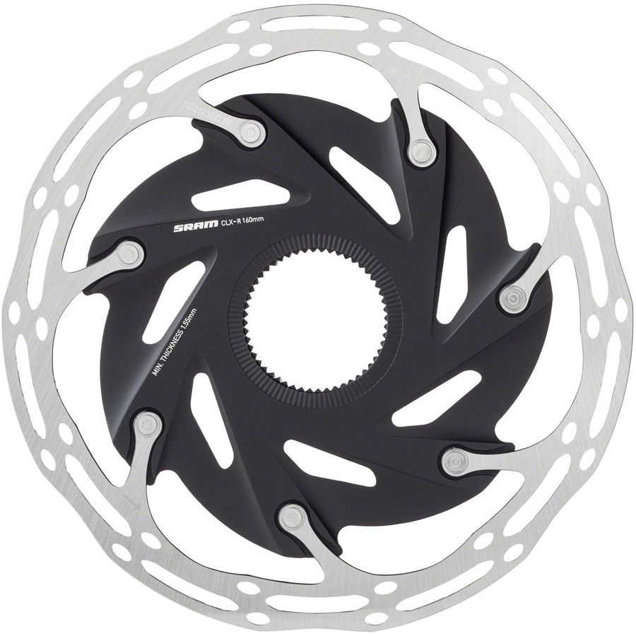 SRAM CenterLine XR Disc Brake Rotor 160mm - Center Lock, Silver/Black - High-Performance Bike Brake Rotor for Mountain & Road Bikes