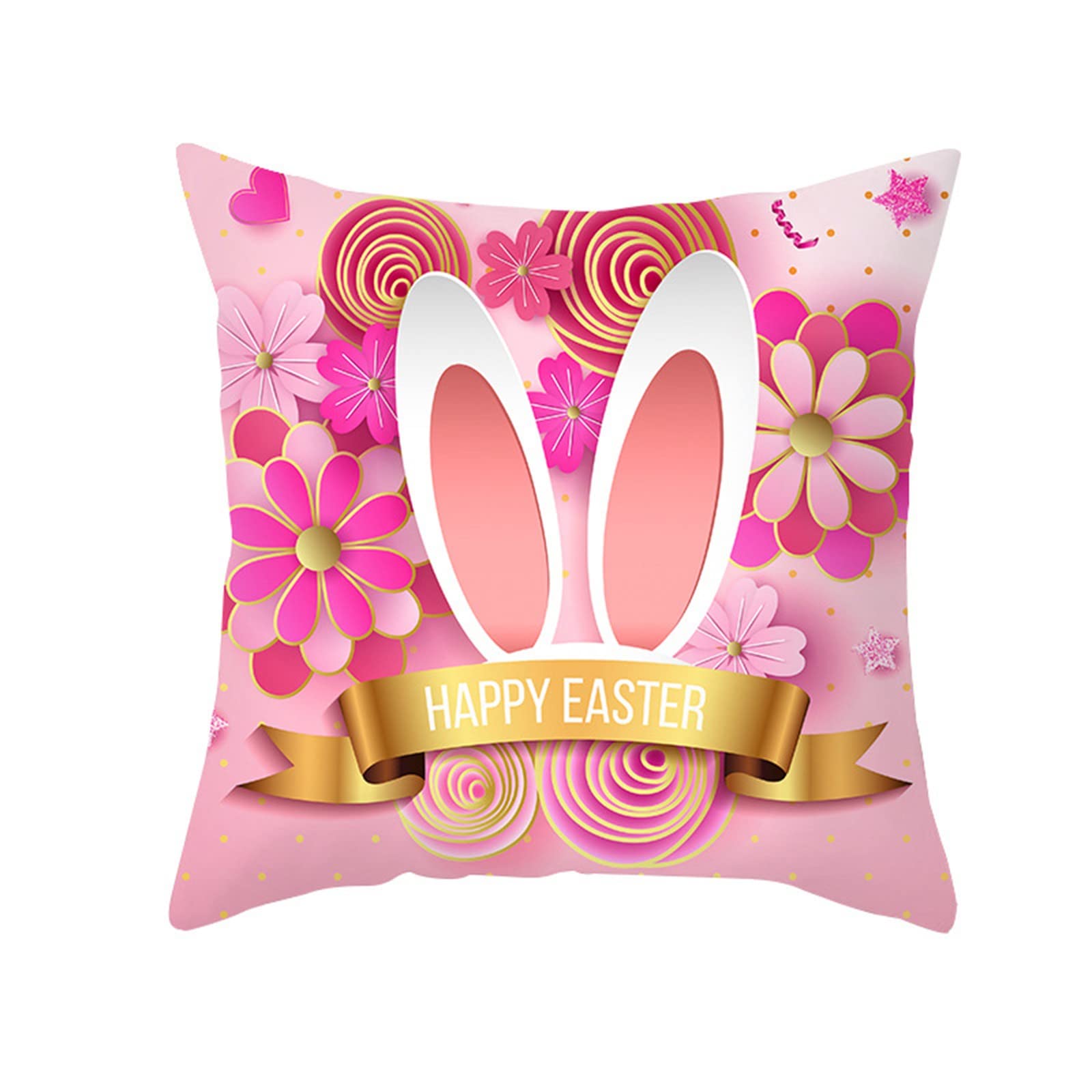 Rabbit Print Pillow Cover - Soft Cartoon Easter Decorative Throw Pillow Case for Sofa, Bed, Living Room & Bedroom - Fun Home Decor Gift (Large Size) - Perfect for Spring Decor, Easter Gifts & Cozy Home Accents