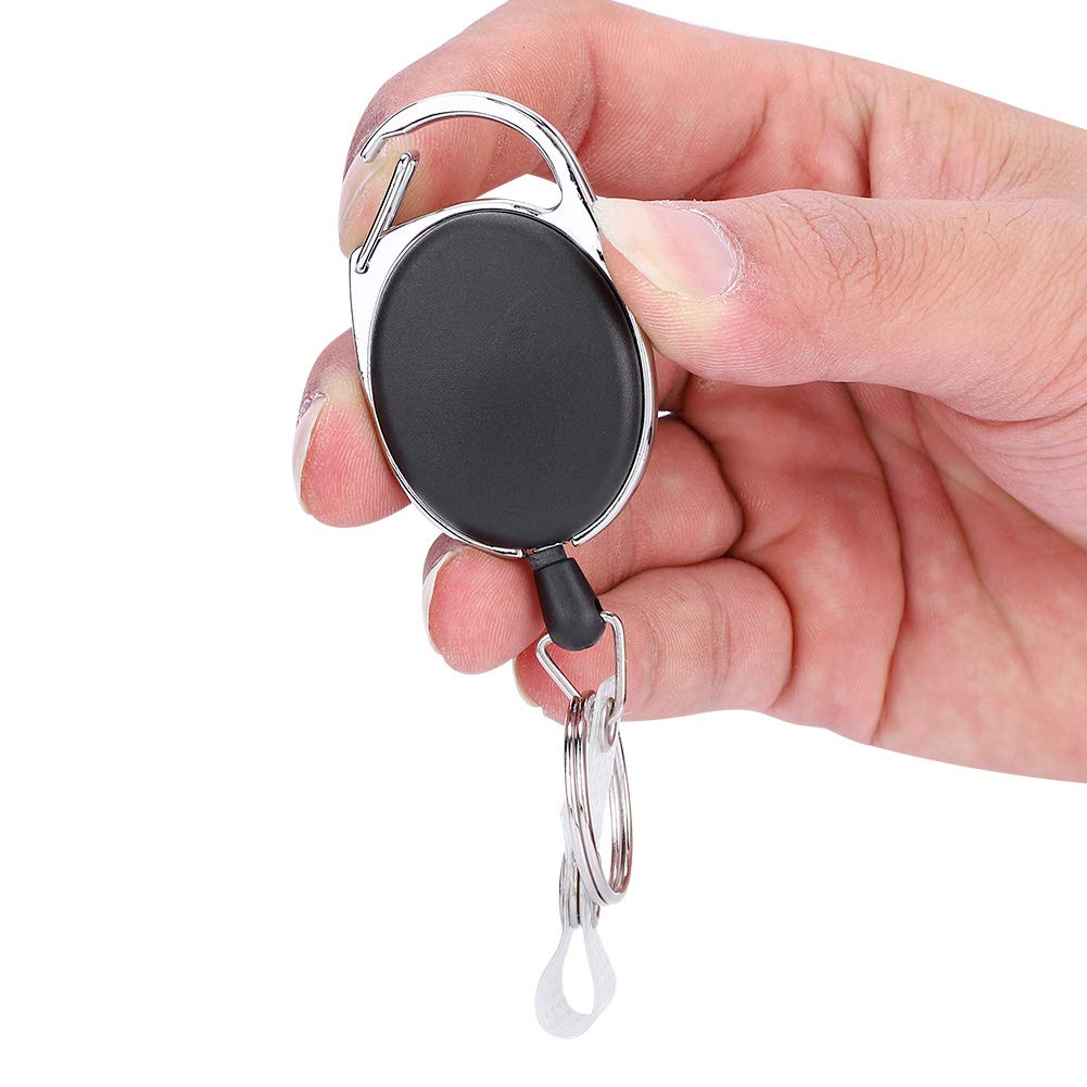 BNineteenteam Heavy-Duty Retractable Keychain with Nylon Cable & ID Badge Holder - Durable Key Organizer for Mountaineering, Hiking, Camping Gear & Outdoor Activities