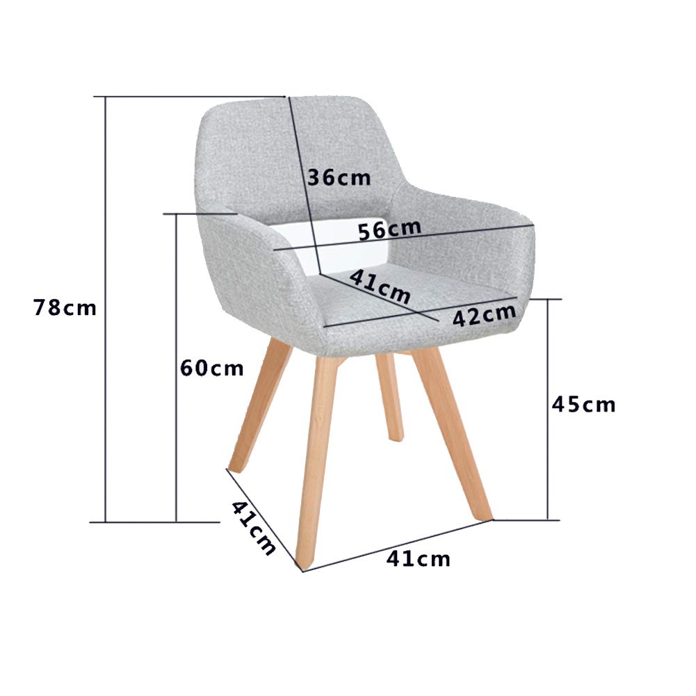 Mid Century Modern Dining Chairs - Comfortable Upholstered Kitchen Chairs with Solid Wood Legs, Lounge & Accent Arm Chairs for Restaurant, Pub, Cafe, Living Room & Hotel - Perfect for Dining, Relaxing & Interior Decor