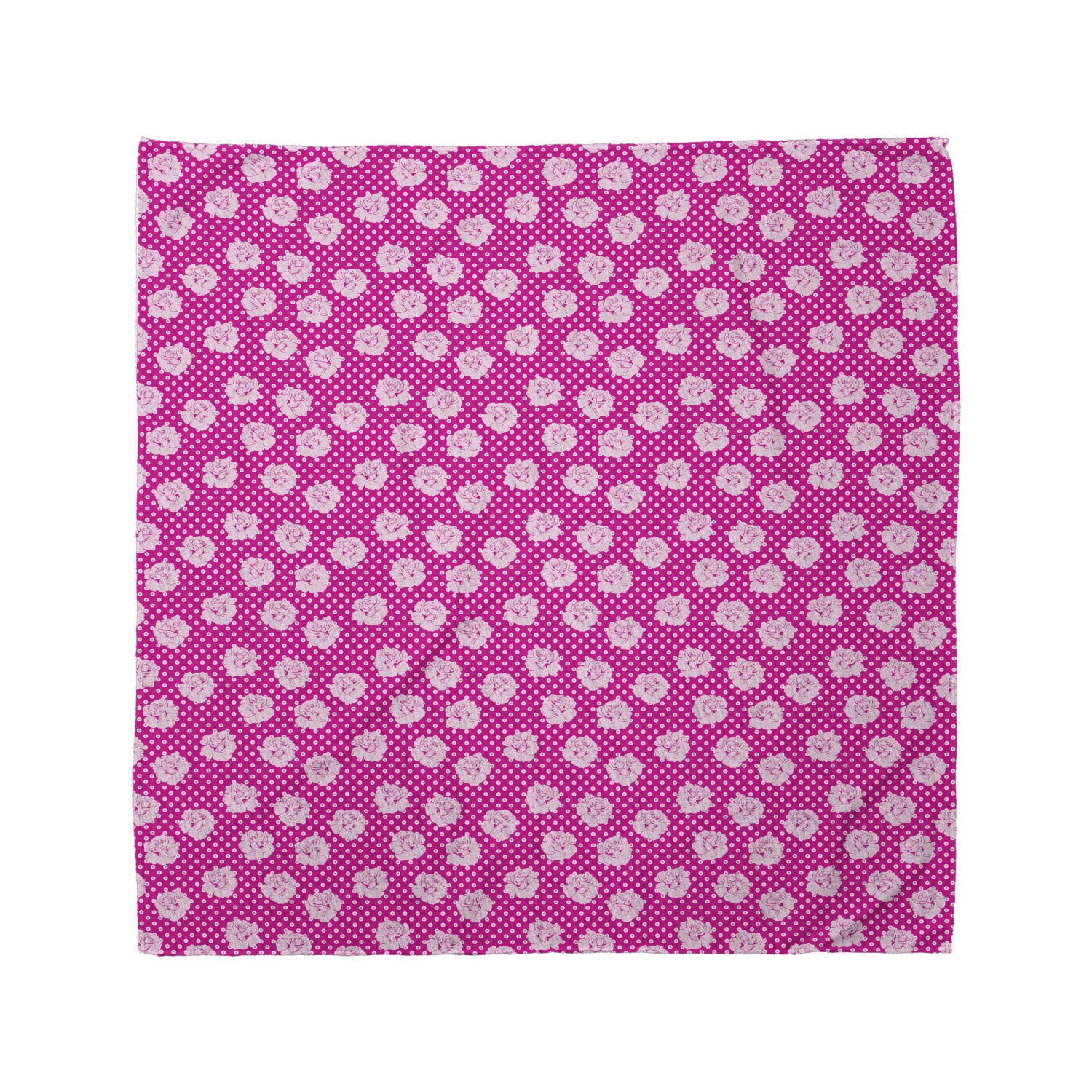 Ambesonne Floral Bandana with Rhythmic Polka Dots and Roses - Unisex Head Scarf & Neck Tie for Women, Men - Perfect for Outdoor Activities, Music Festivals, and Fashion Accessories