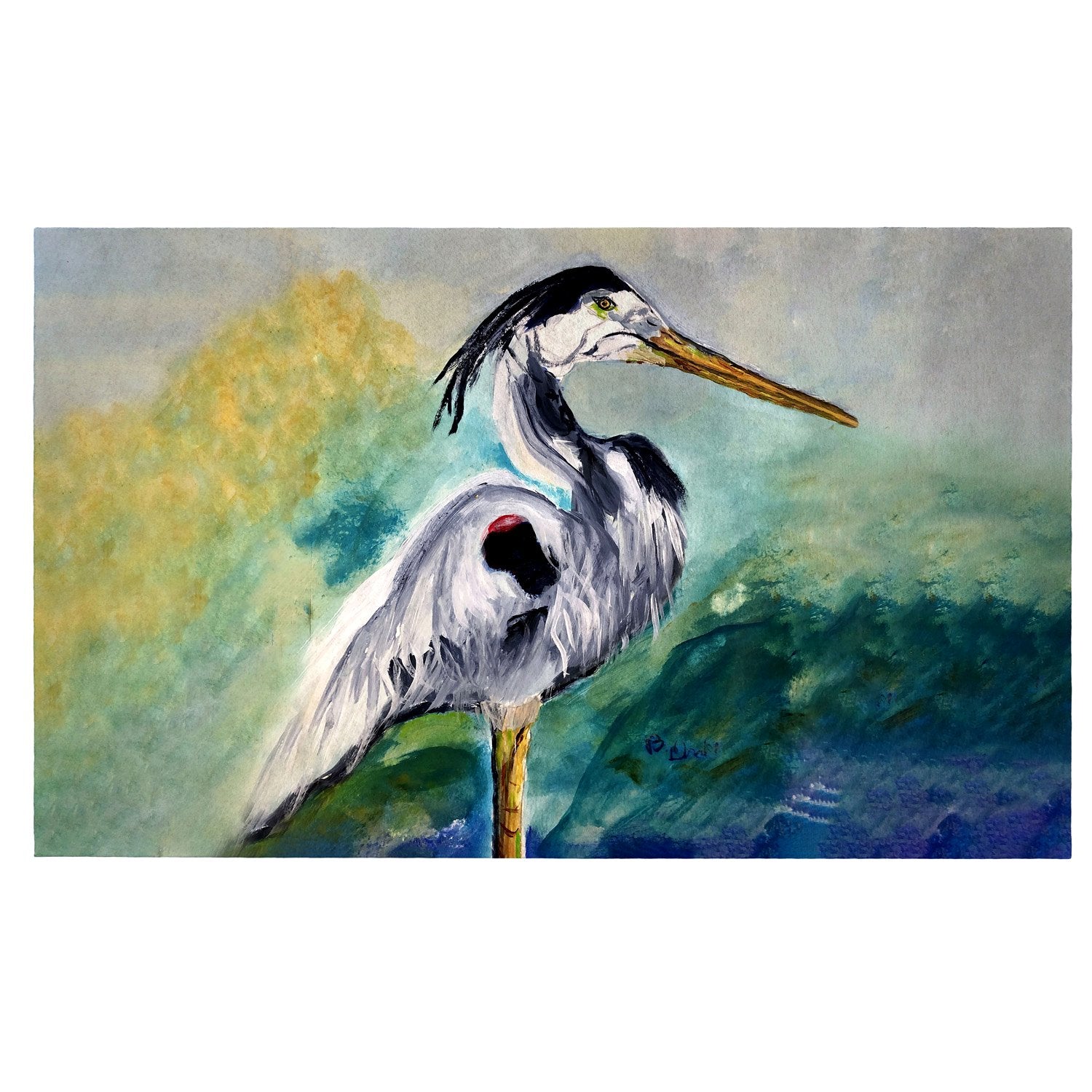 Betsy's Blue Heron Welcome Doormat - Non-Slip Outdoor Entrance Rug for Front Door, Porch, Patio & Home Decor